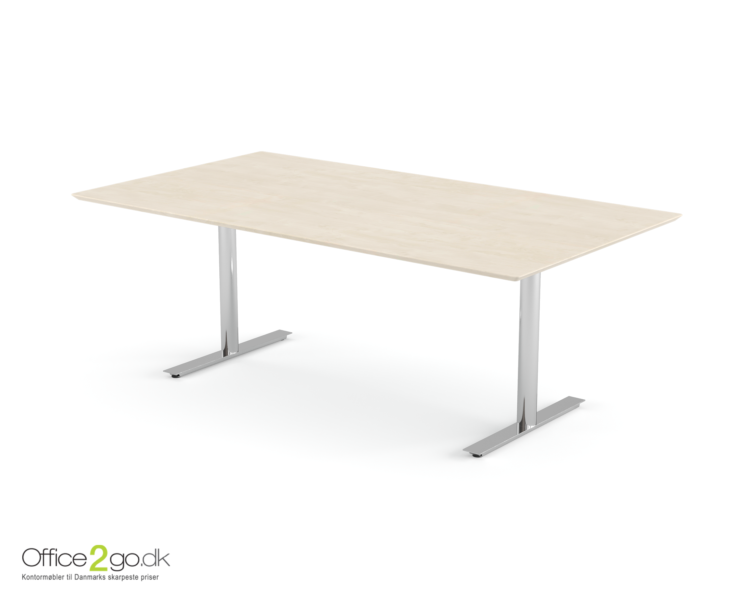 Inline mødebord (rektangulær bordplade) - 160 cm - Krom