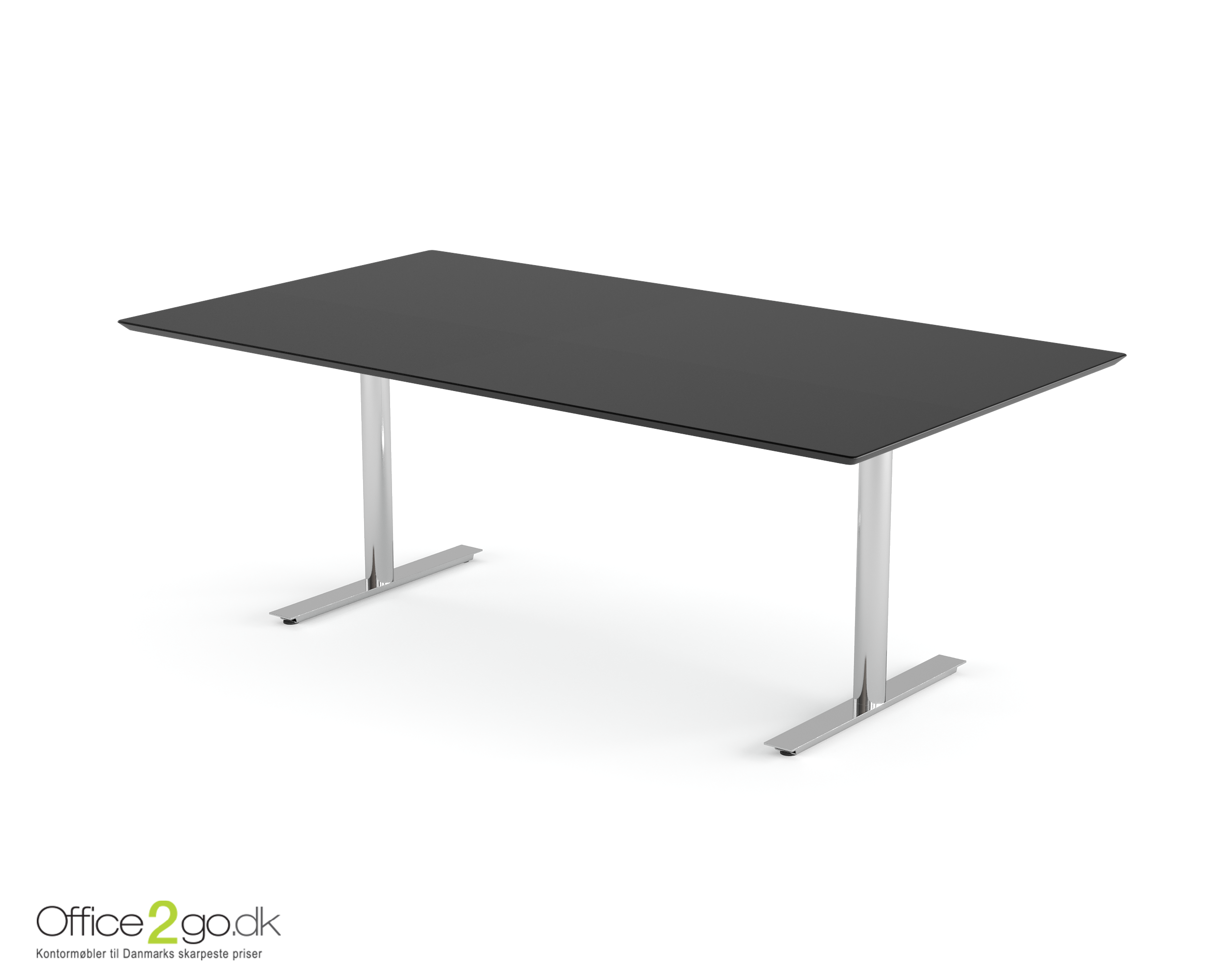 Inline mødebord (rektangulær bordplade) - 160 cm - Krom
