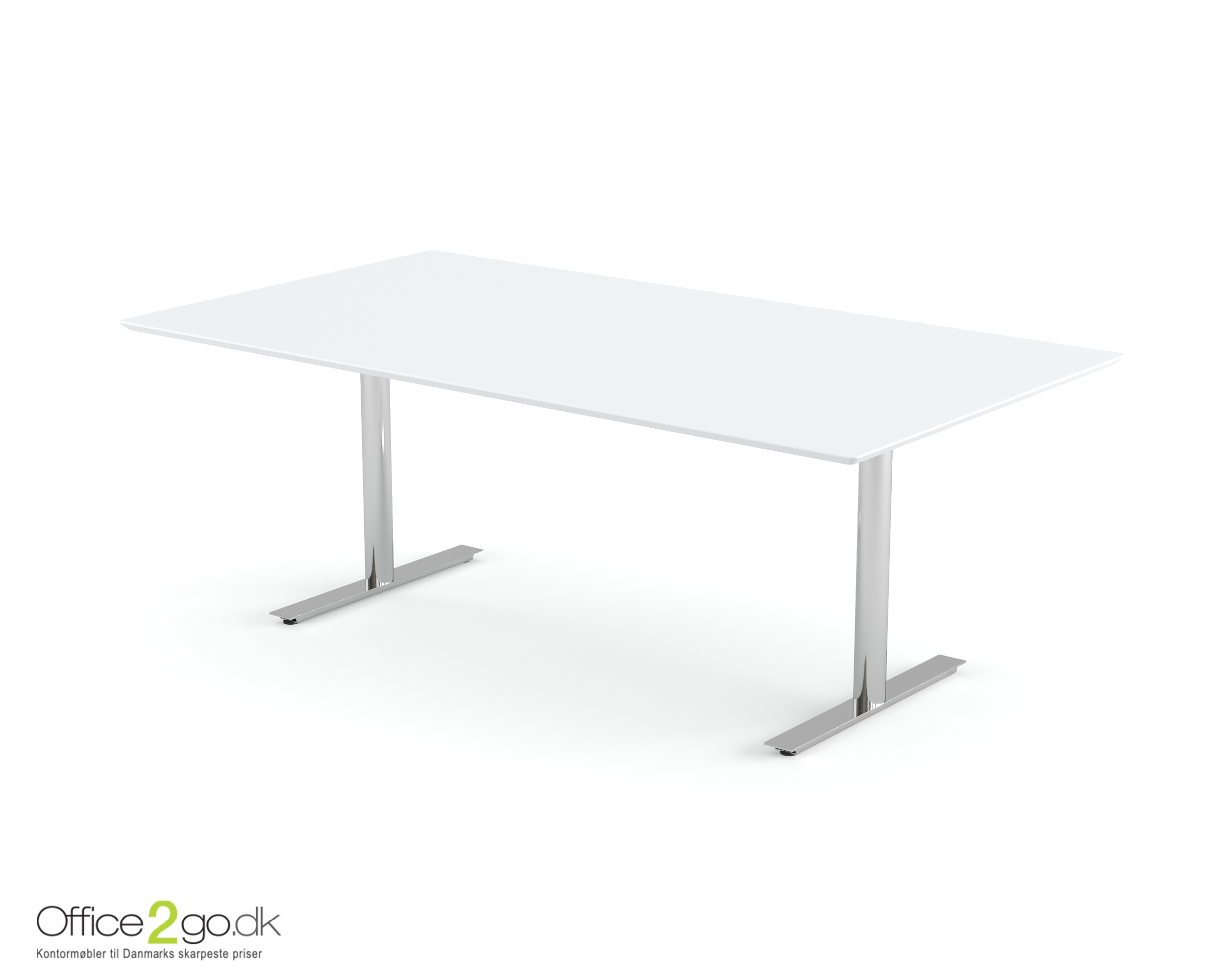 Inline mødebord (rektangulær bordplade) - 160 cm - Krom