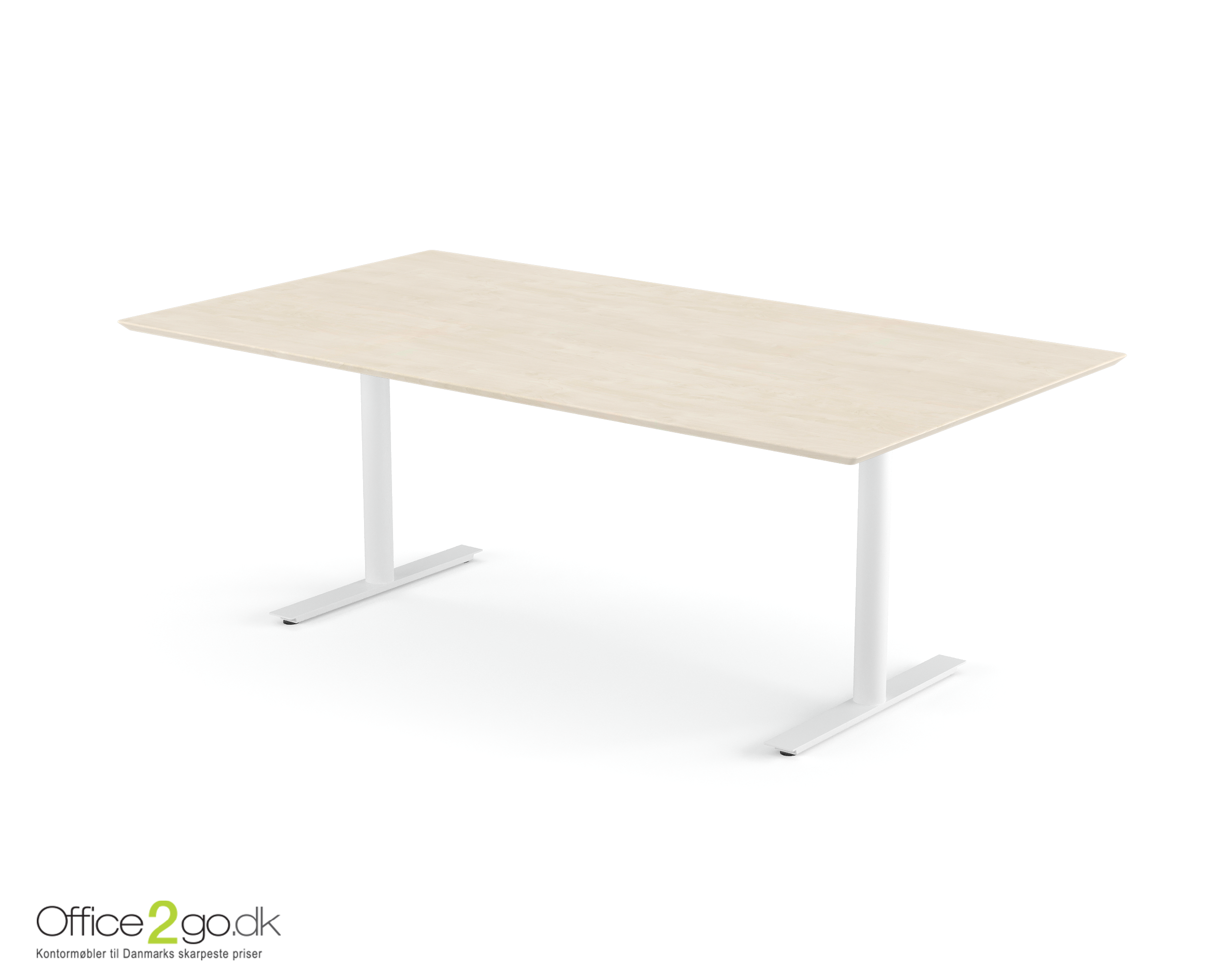 Inline mødebord (rektangulær bordplade) - 160 cm - Hvidt