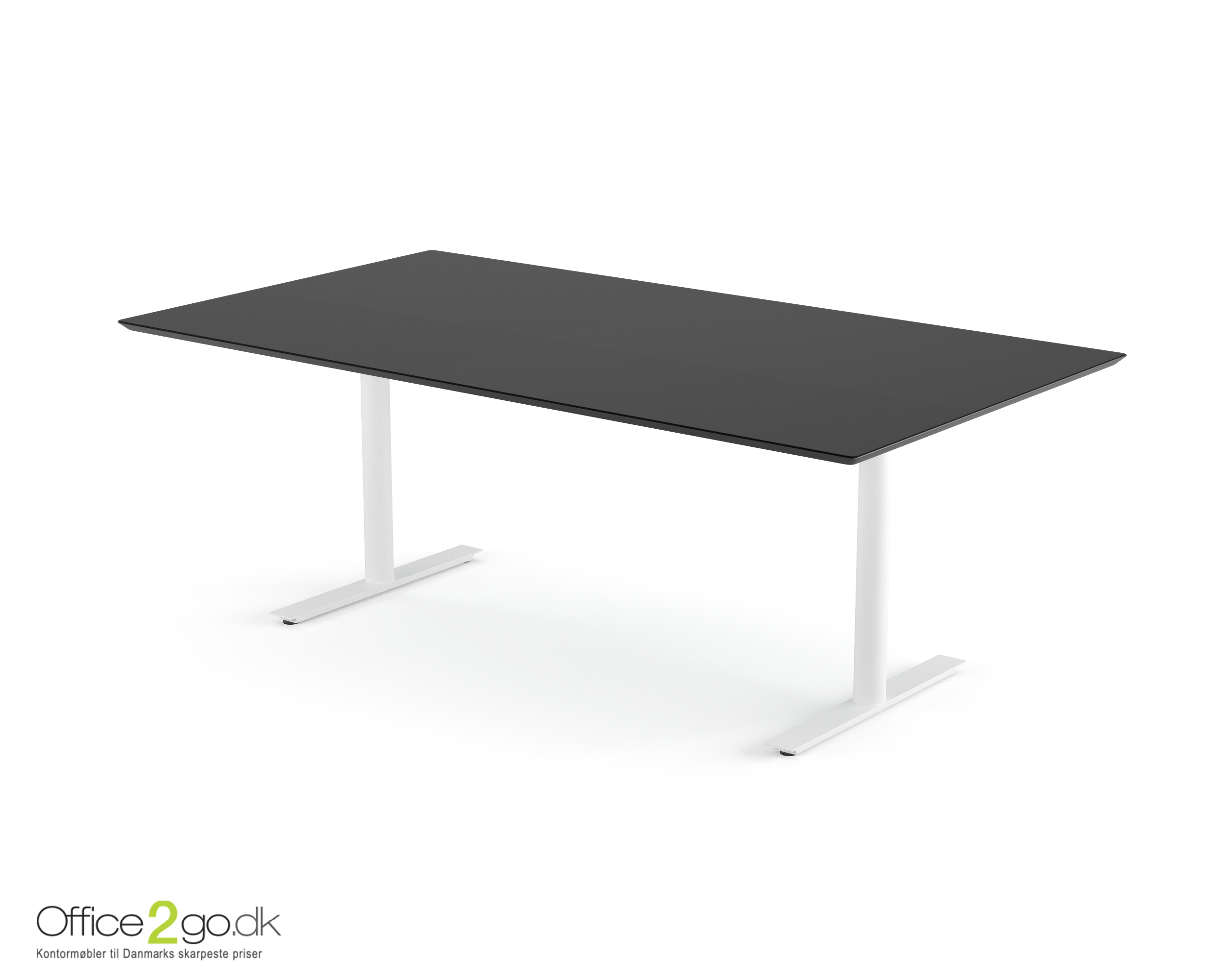 Inline mødebord (rektangulær bordplade) - 160 cm - Hvidt