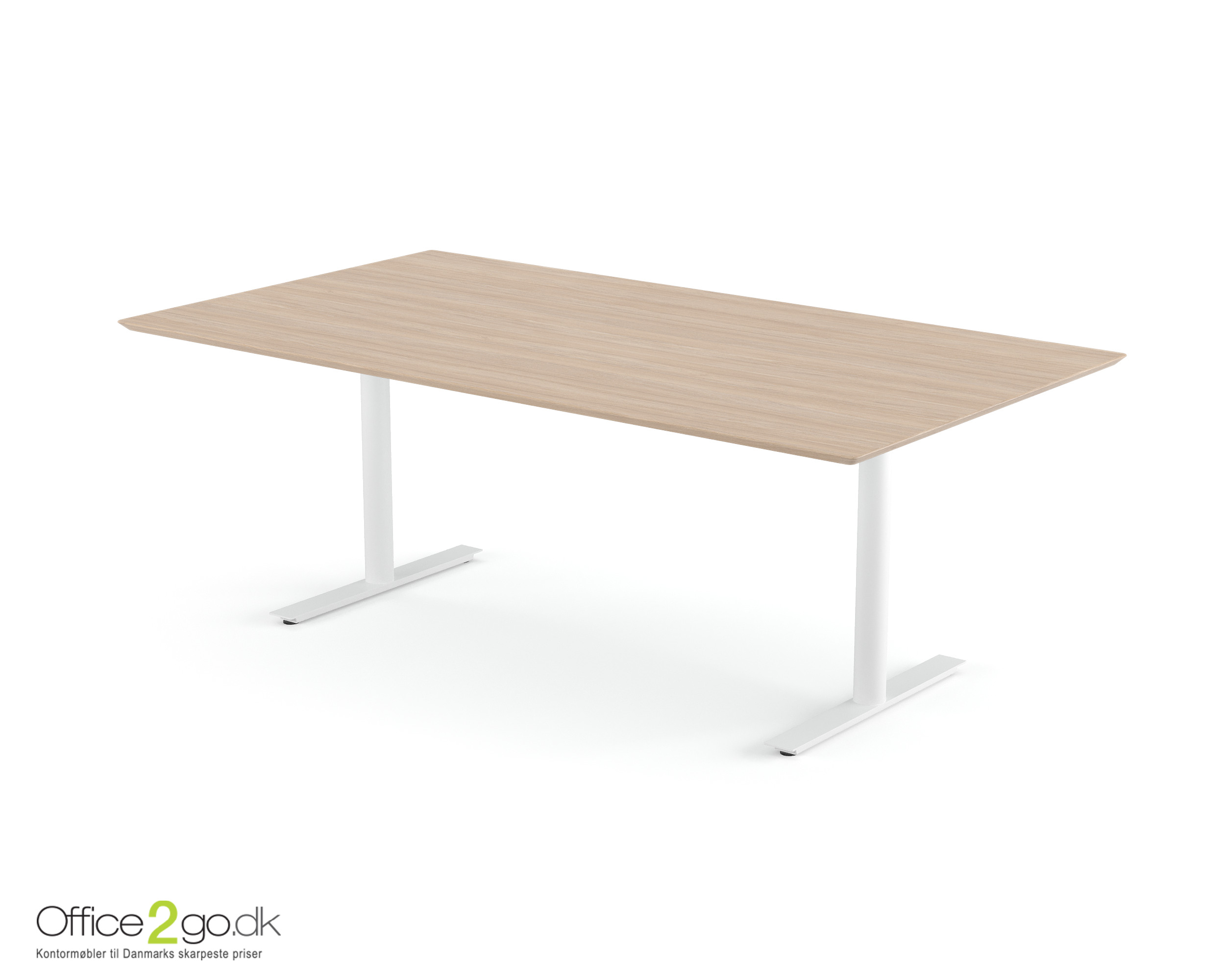 Inline mødebord (rektangulær bordplade) - 160 cm - Hvidt