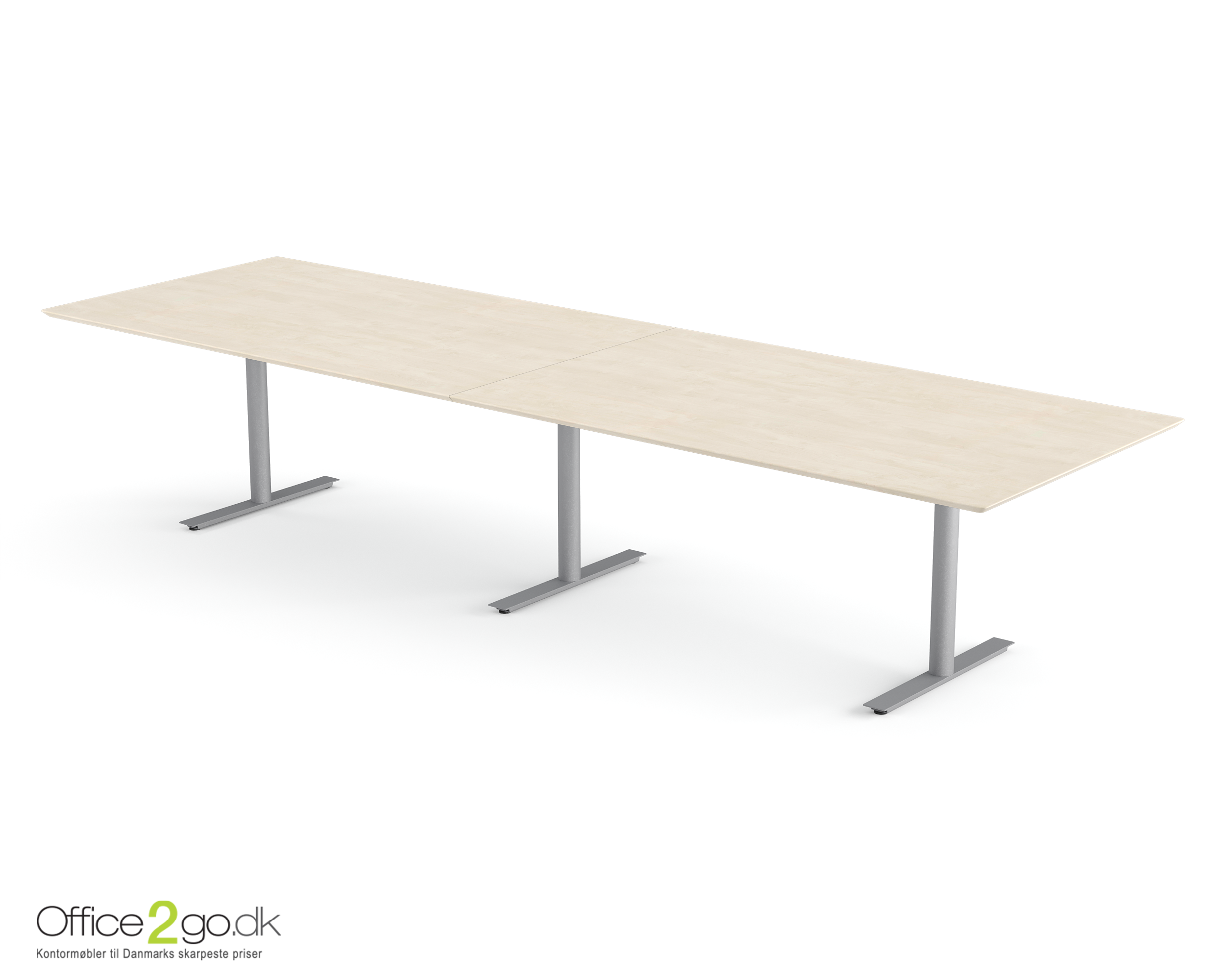 Inline mødebord (rektangulær bordplade) - 360 cm - Gråt