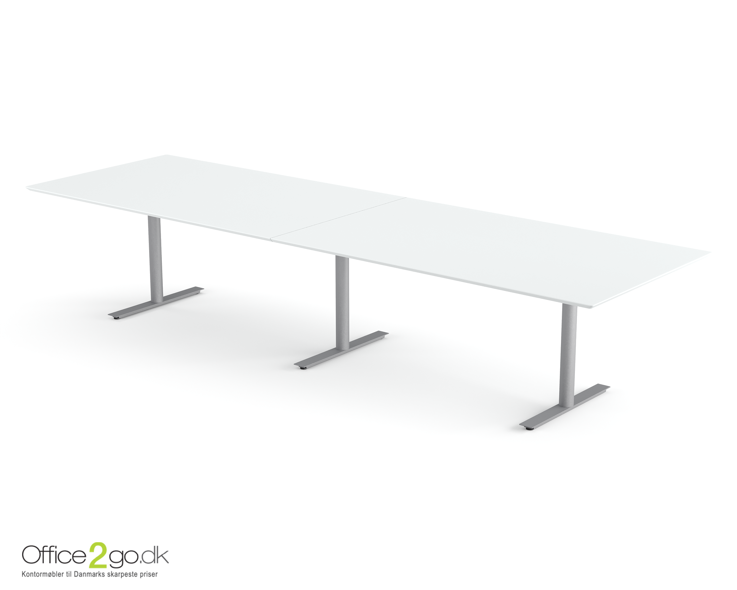 Inline mødebord (rektangulær bordplade) - 360 cm - Gråt