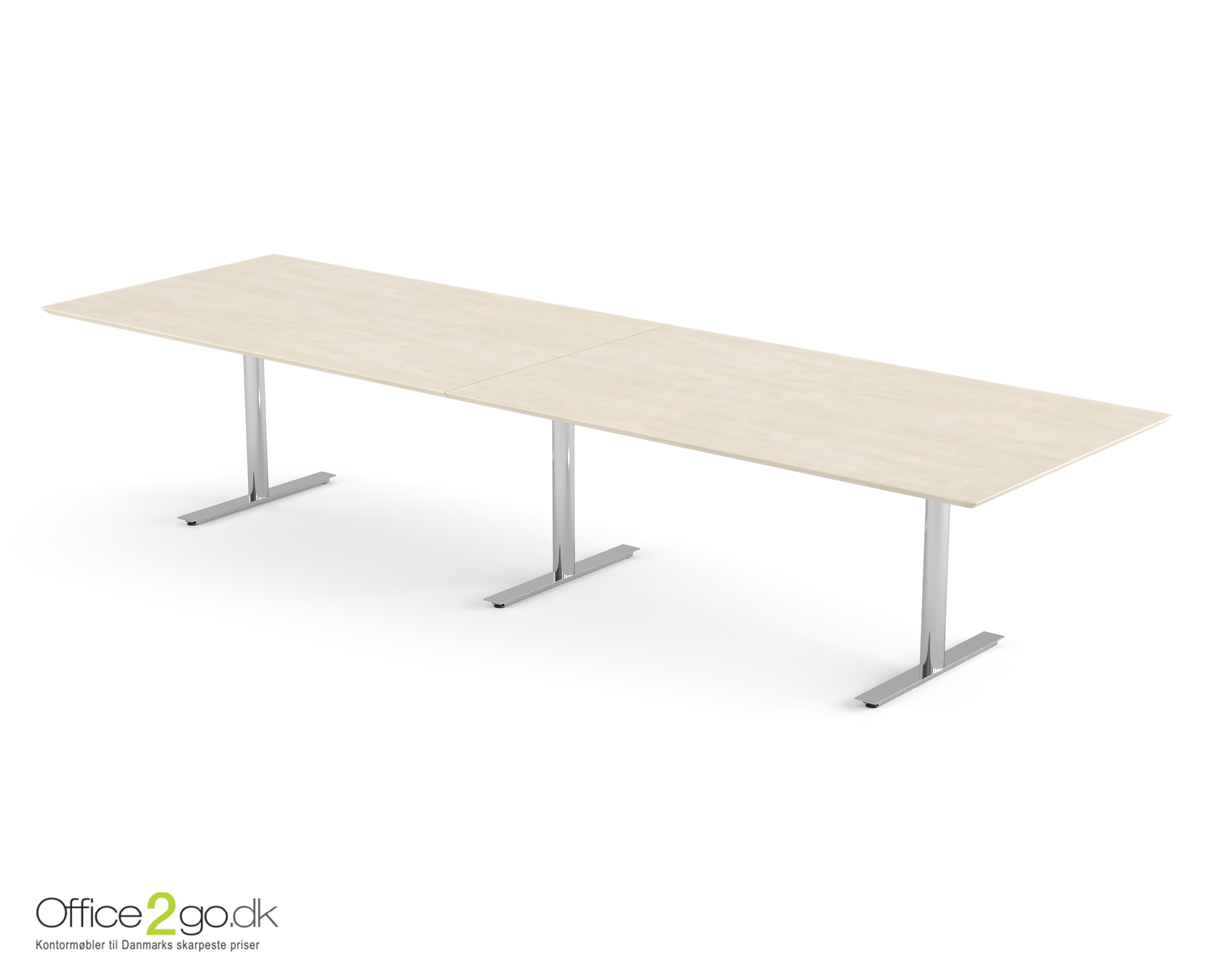 Inline mødebord (rektangulær bordplade) - 360 cm - Krom