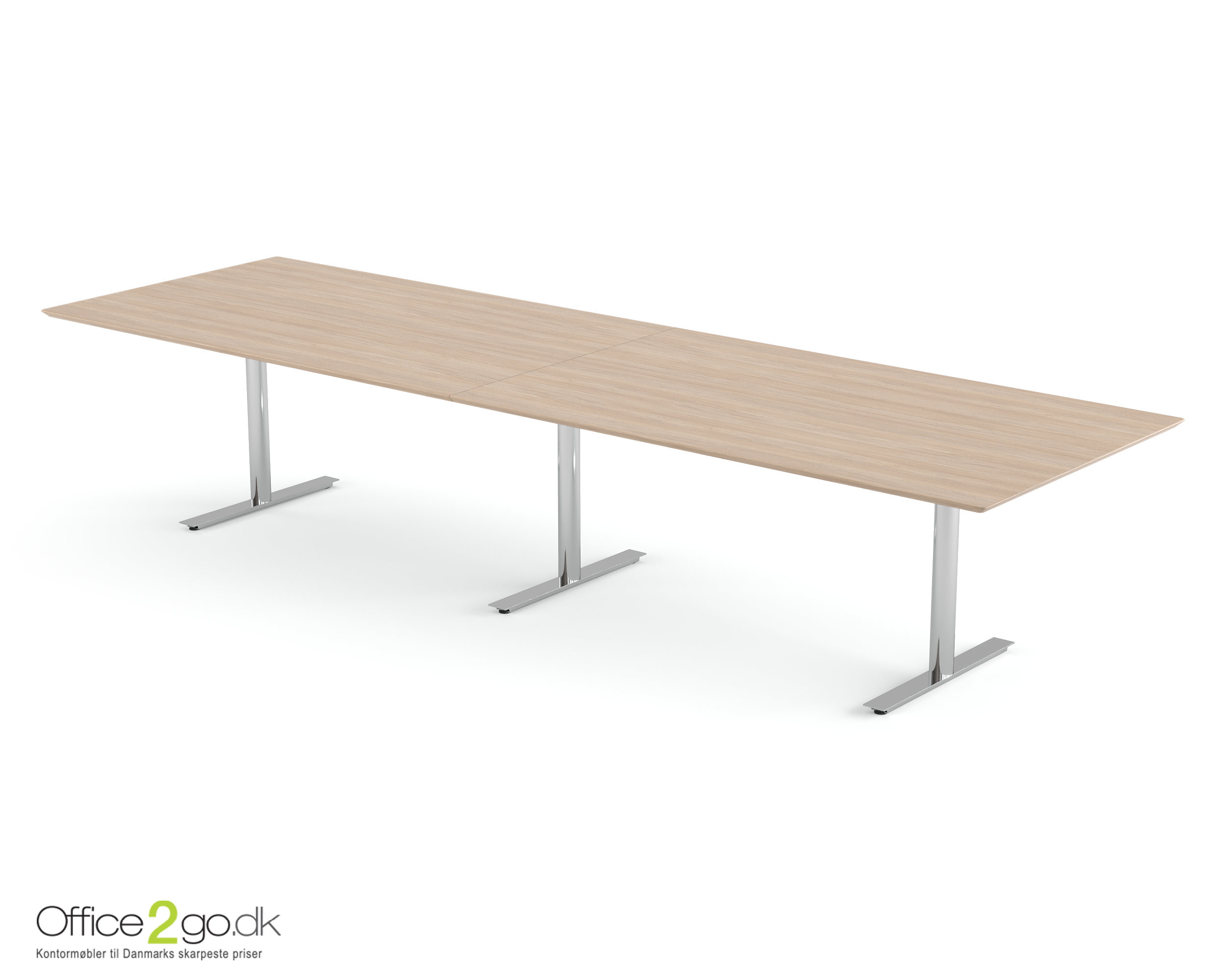 Inline mødebord (rektangulær bordplade) - 360 cm - Krom