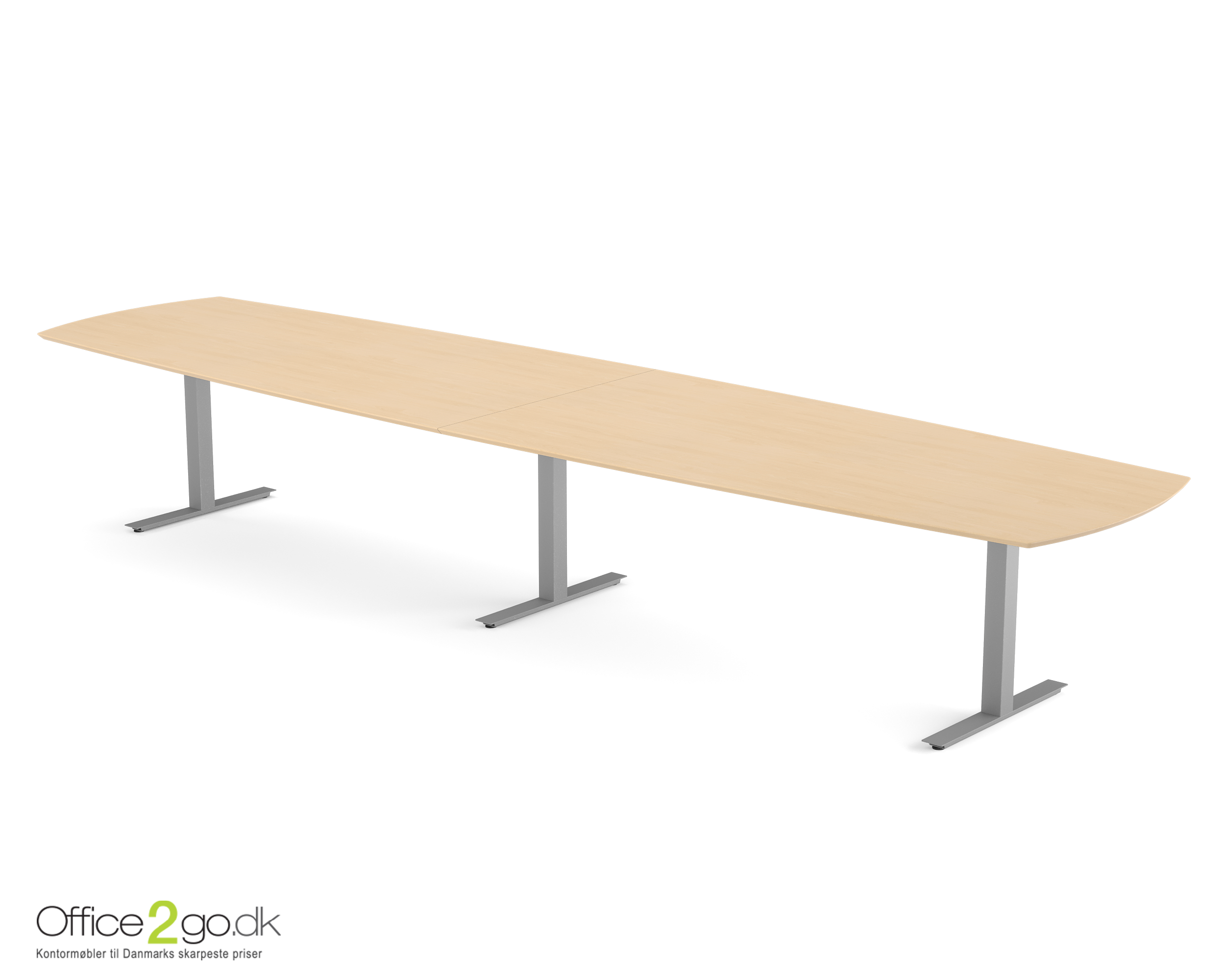 Square mødebord (tøndeformet bordplade) - 440 cm - Gråt