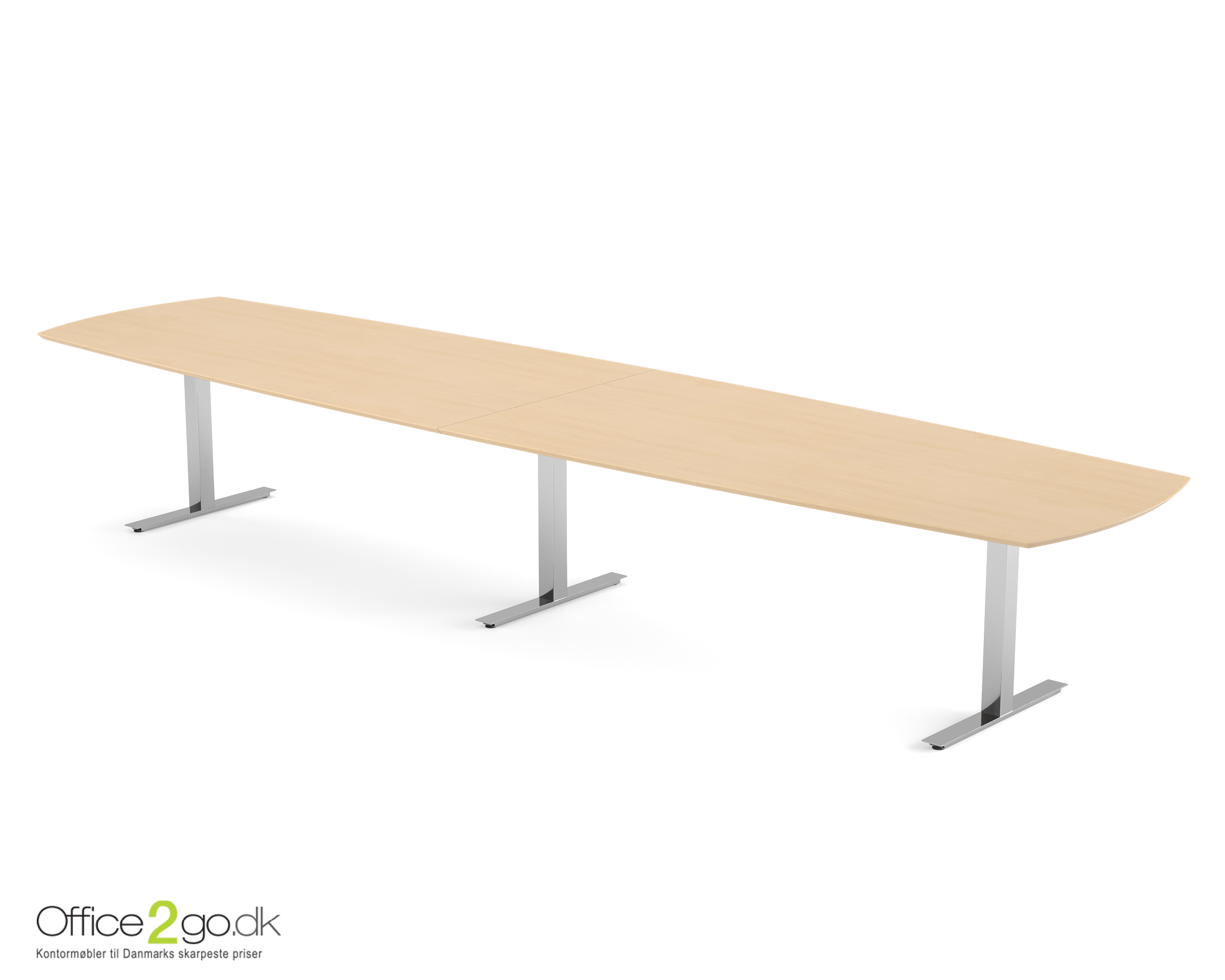 Square mødebord (tøndeformet bordplade) - 440 cm - Krom