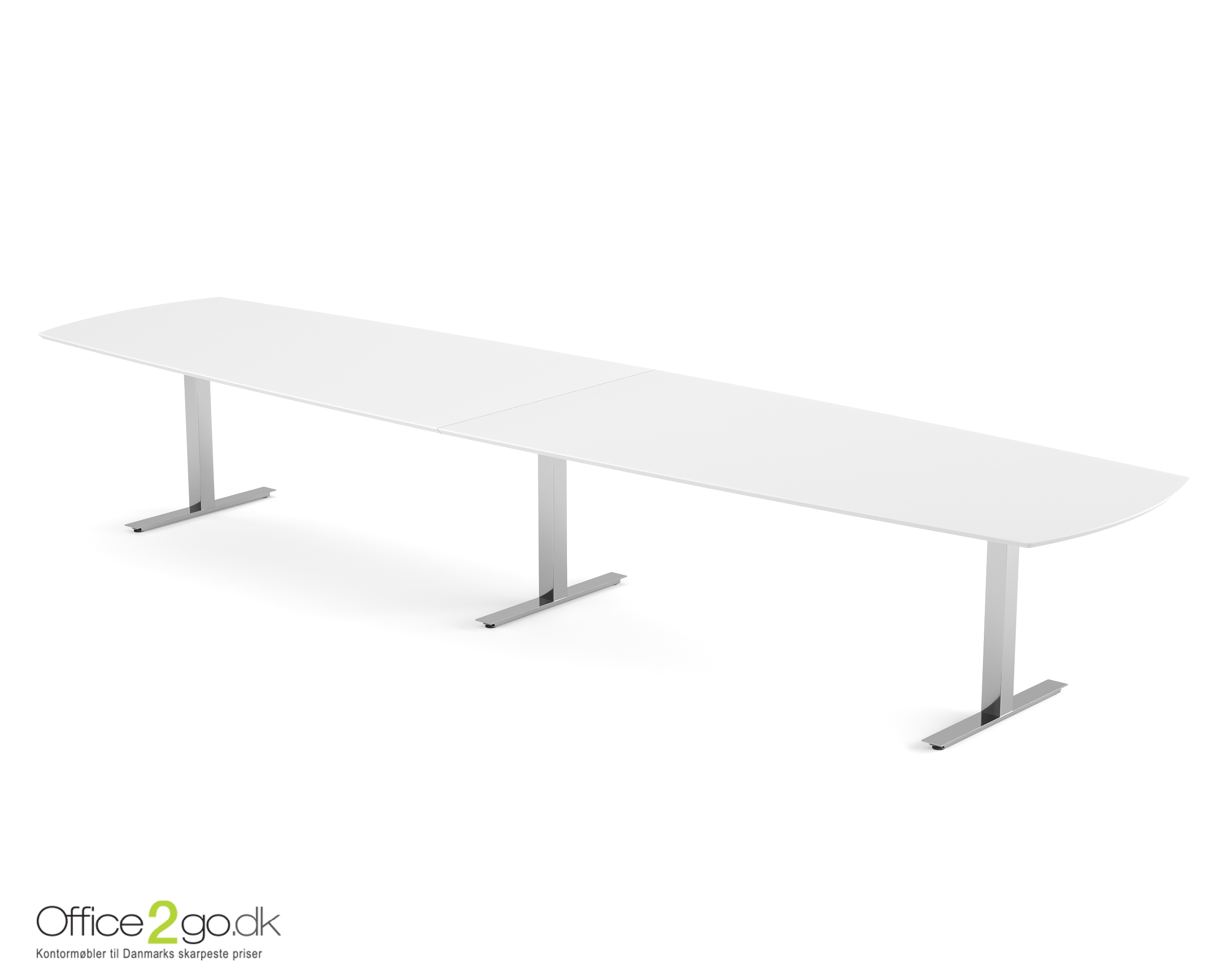 Square mødebord (tøndeformet bordplade) - 440 cm - Krom