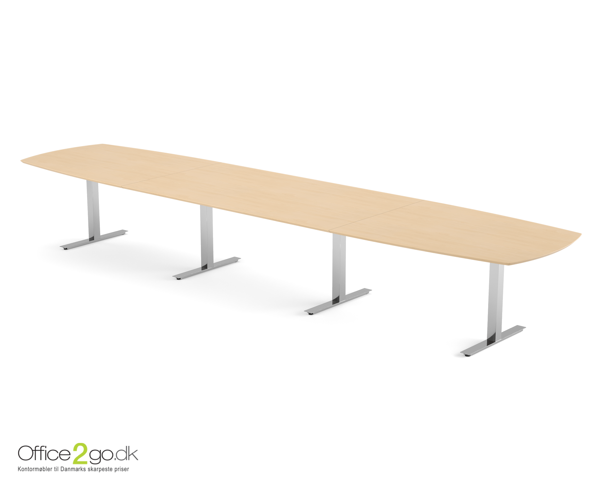 Square mødebord (tøndeformet bordplade) - 480 cm - Krom