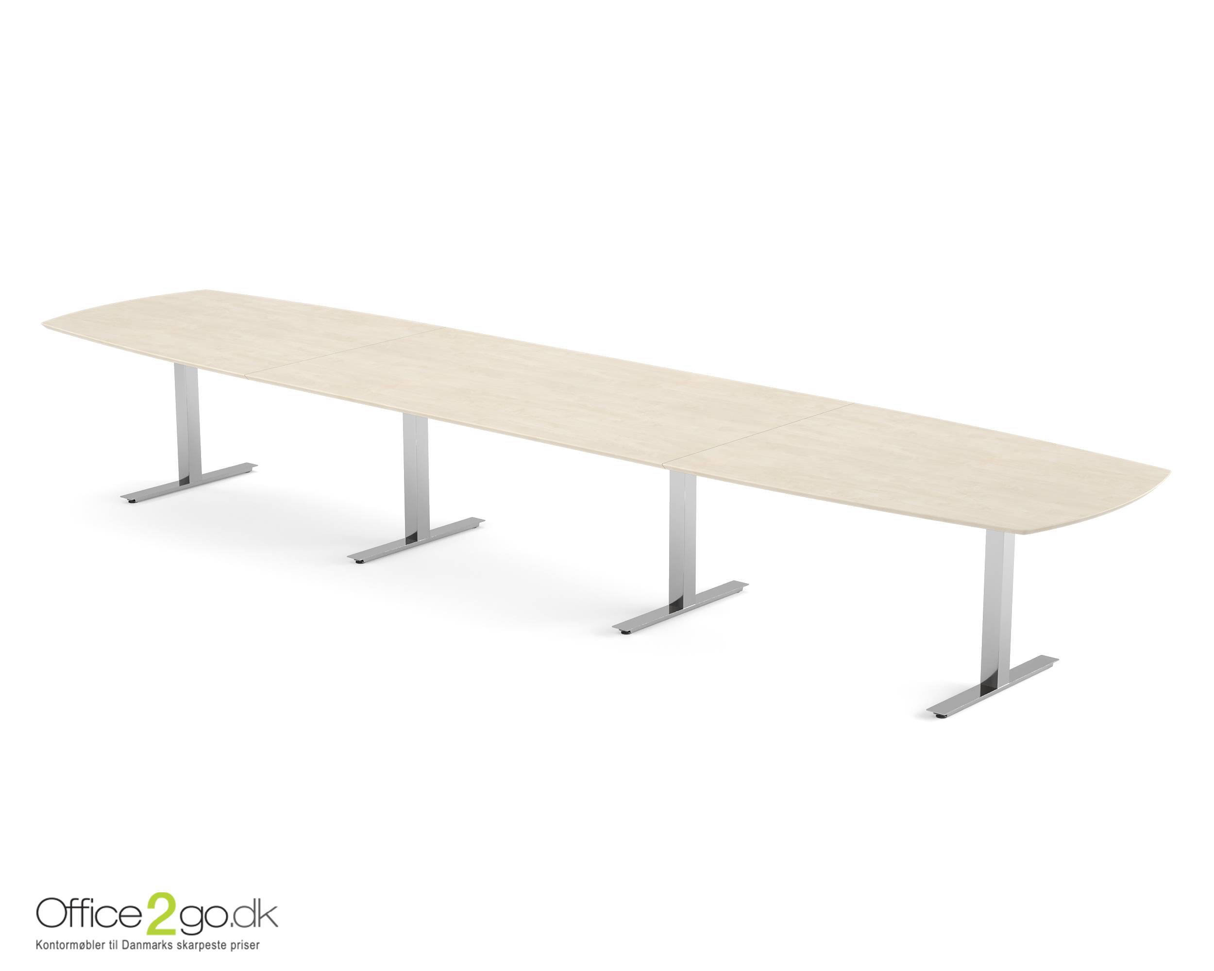 Square mødebord (tøndeformet bordplade) - 480 cm - Krom