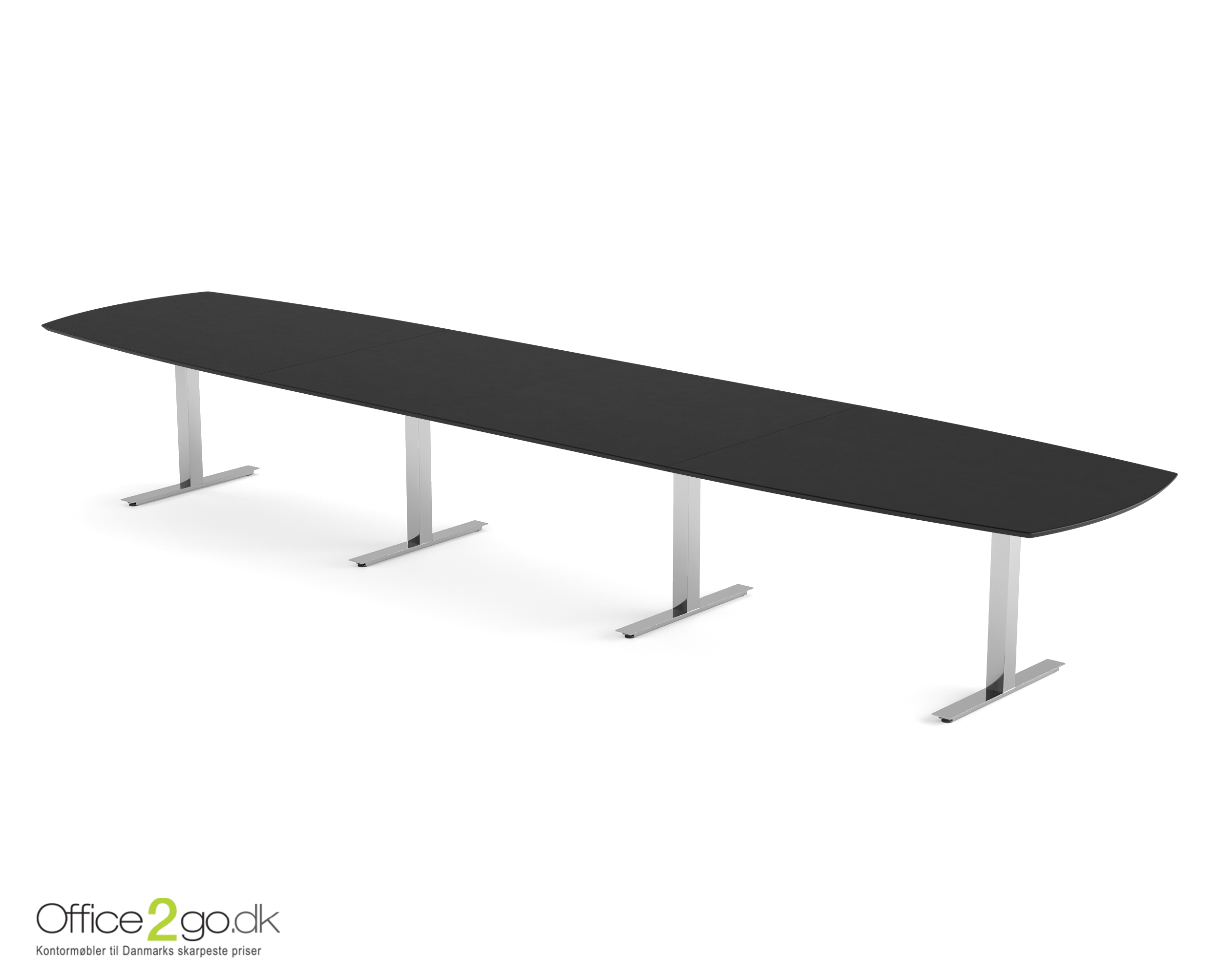 Square mødebord (tøndeformet bordplade) - 560 cm - Krom