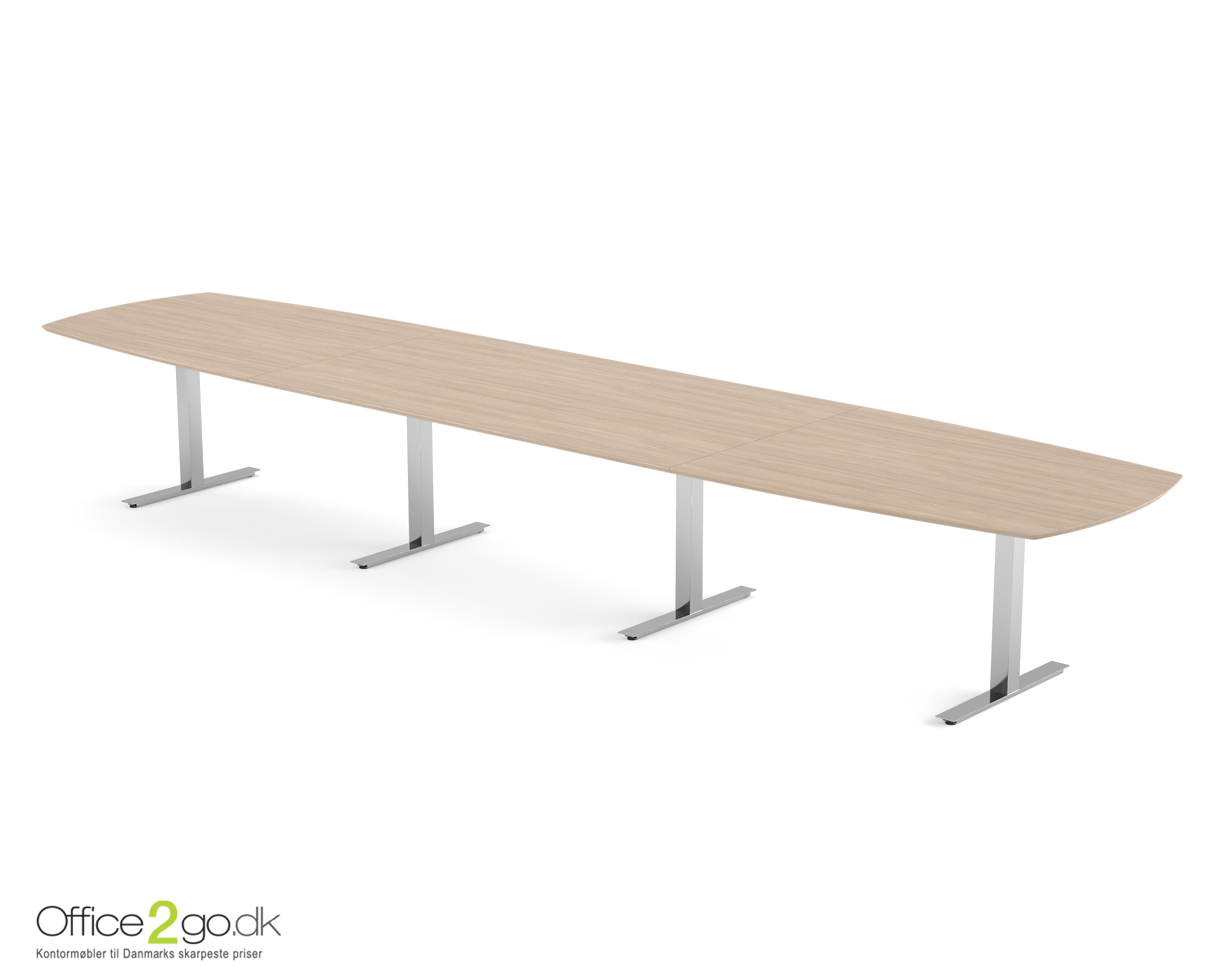 Square mødebord (tøndeformet bordplade) - 480 cm - Krom