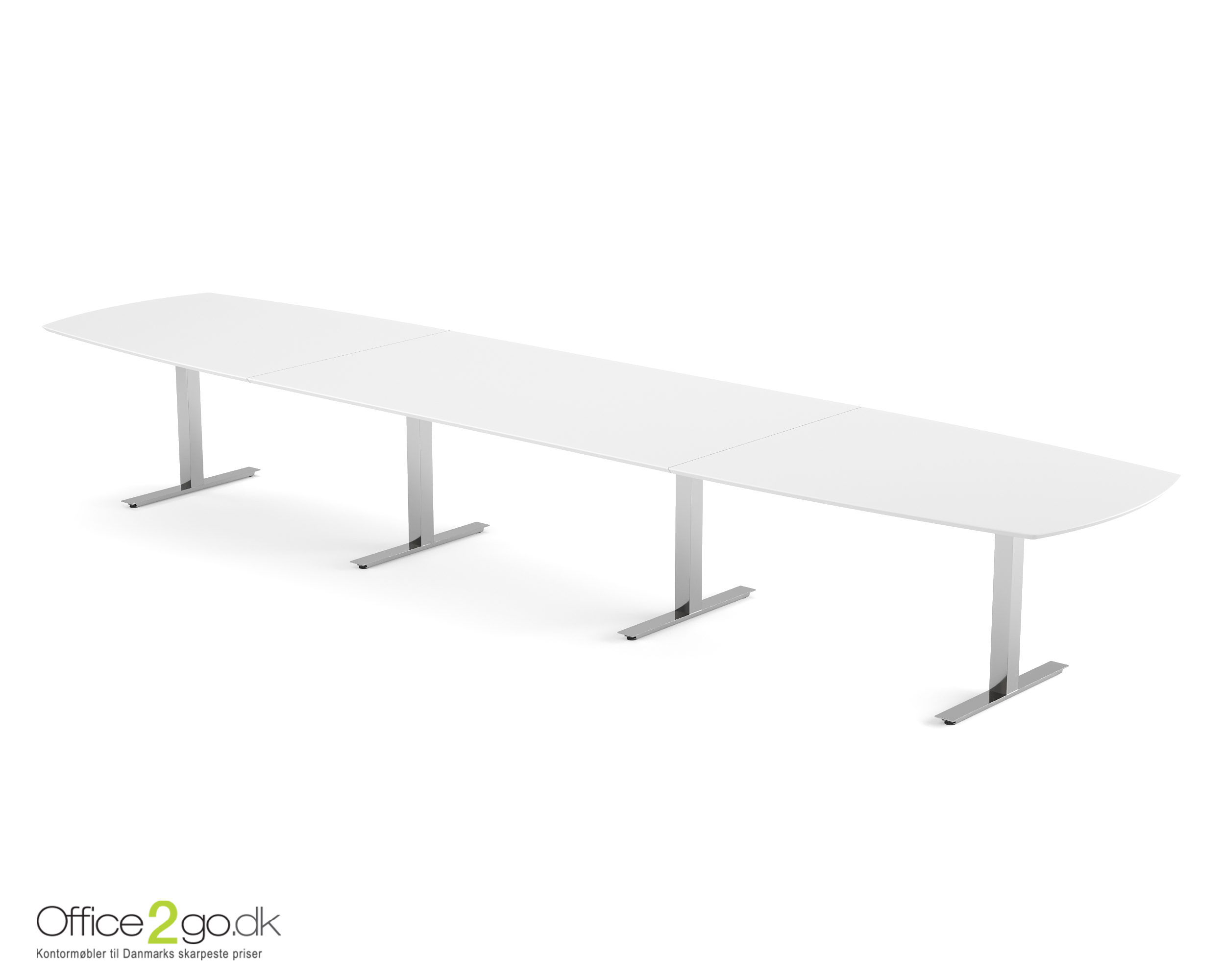 Square mødebord (tøndeformet bordplade) - 480 cm - Krom