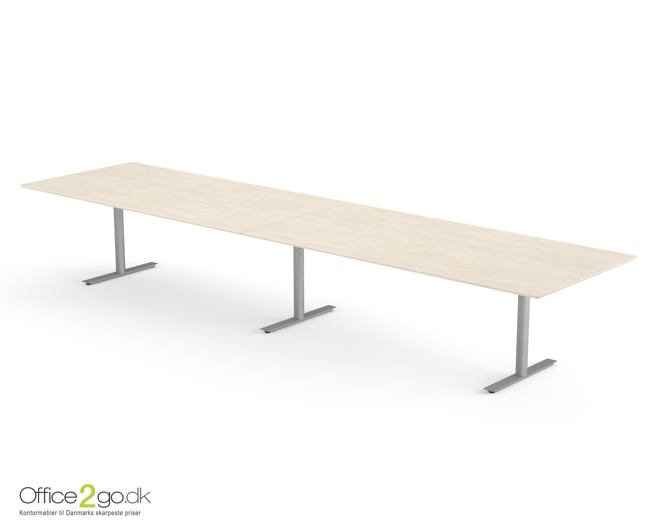 Inline mødebord (rektangulær bordplade) - 400 cm - Gråt