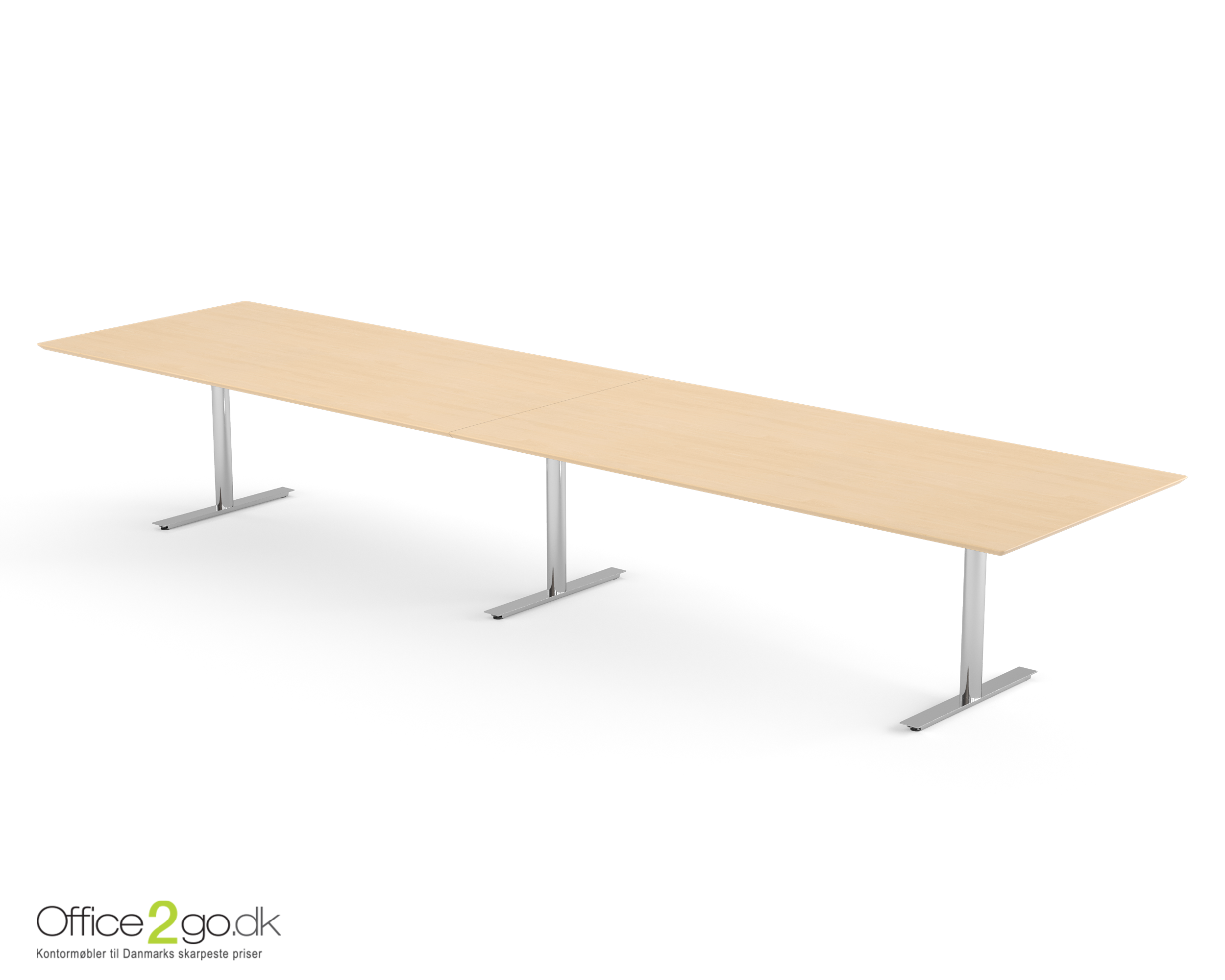 Inline mødebord (rektangulær bordplade) - 400 cm - Krom