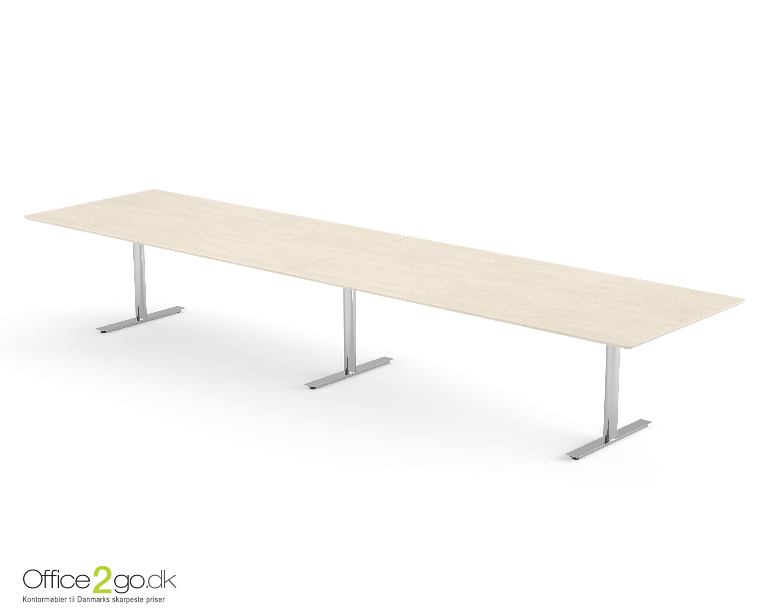 Inline mødebord (rektangulær bordplade) - 400 cm - Krom