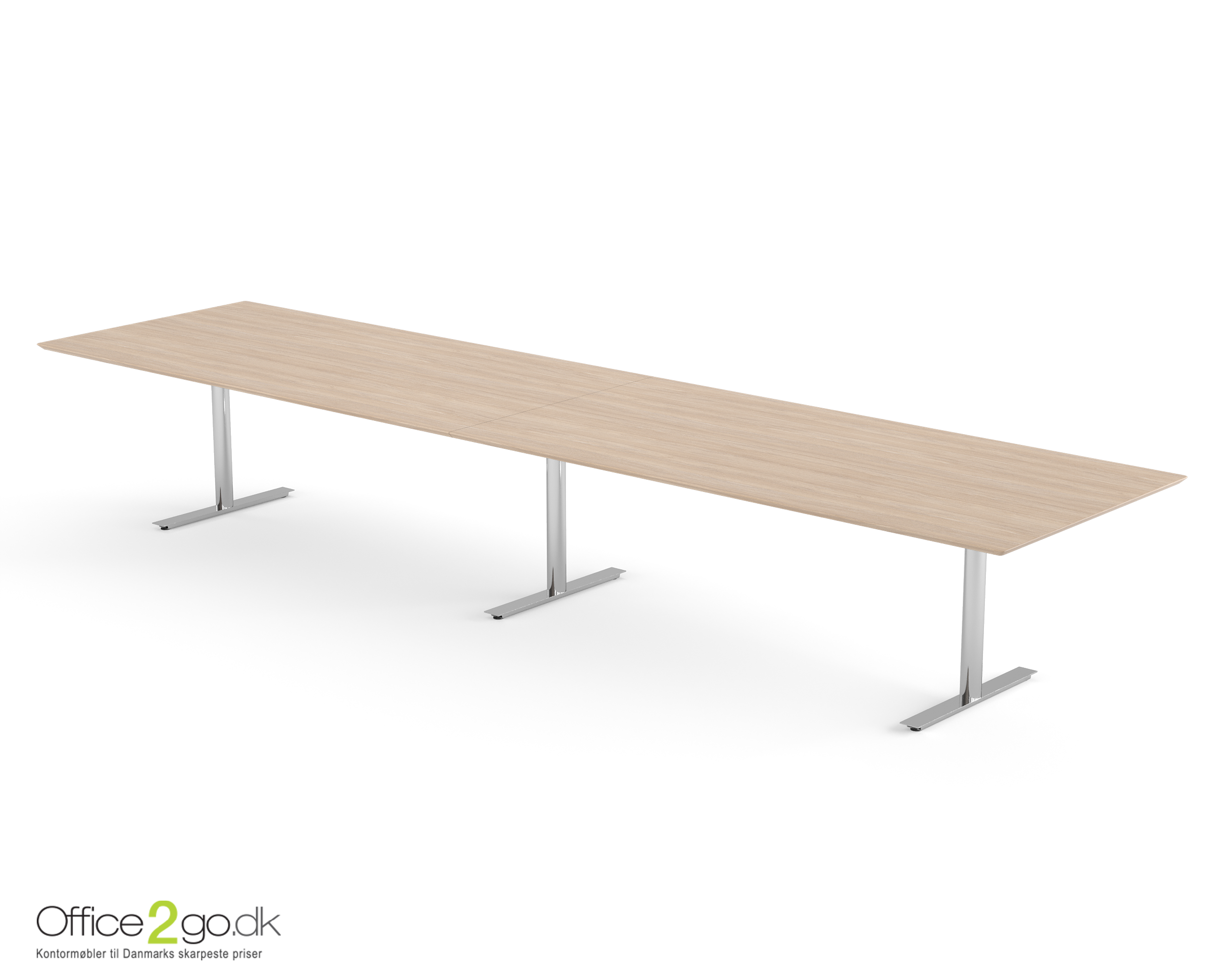 Inline mødebord (rektangulær bordplade) - 400 cm - Krom