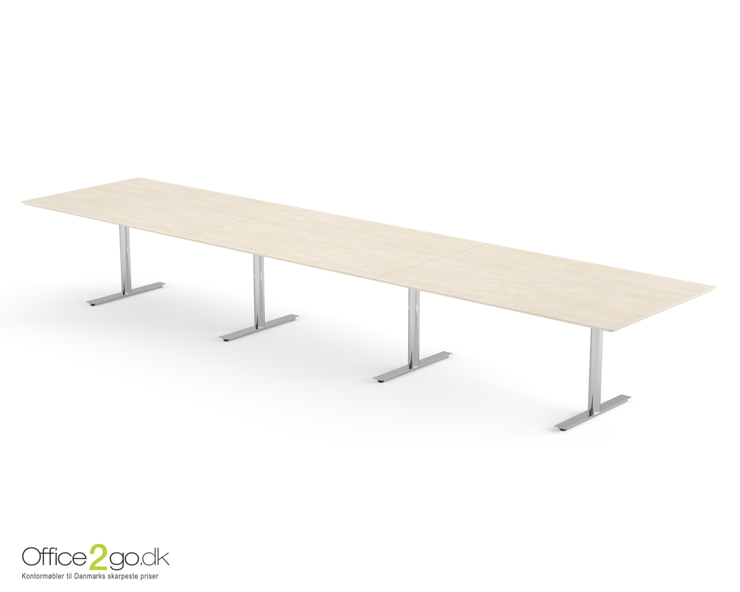 Inline mødebord (rektangulær bordplade) - 480 cm - Krom
