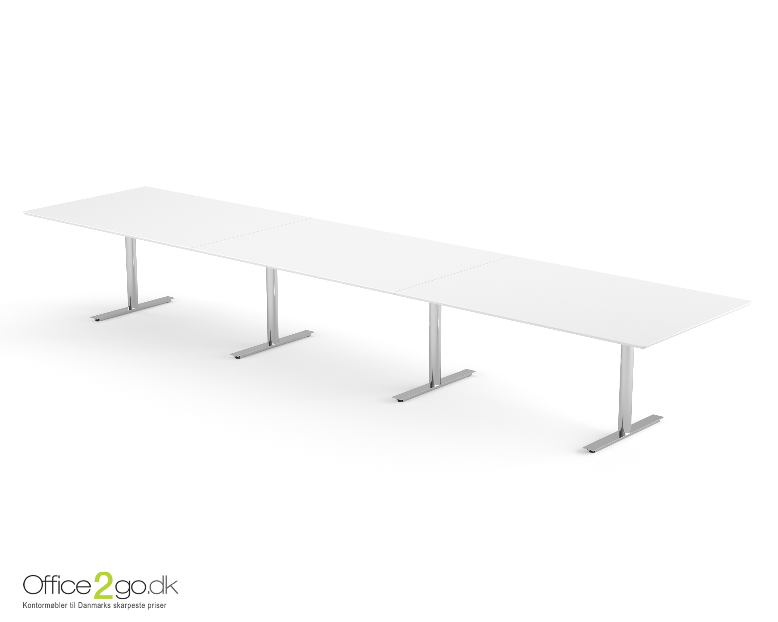 Inline mødebord (rektangulær bordplade) - 480 cm - Krom