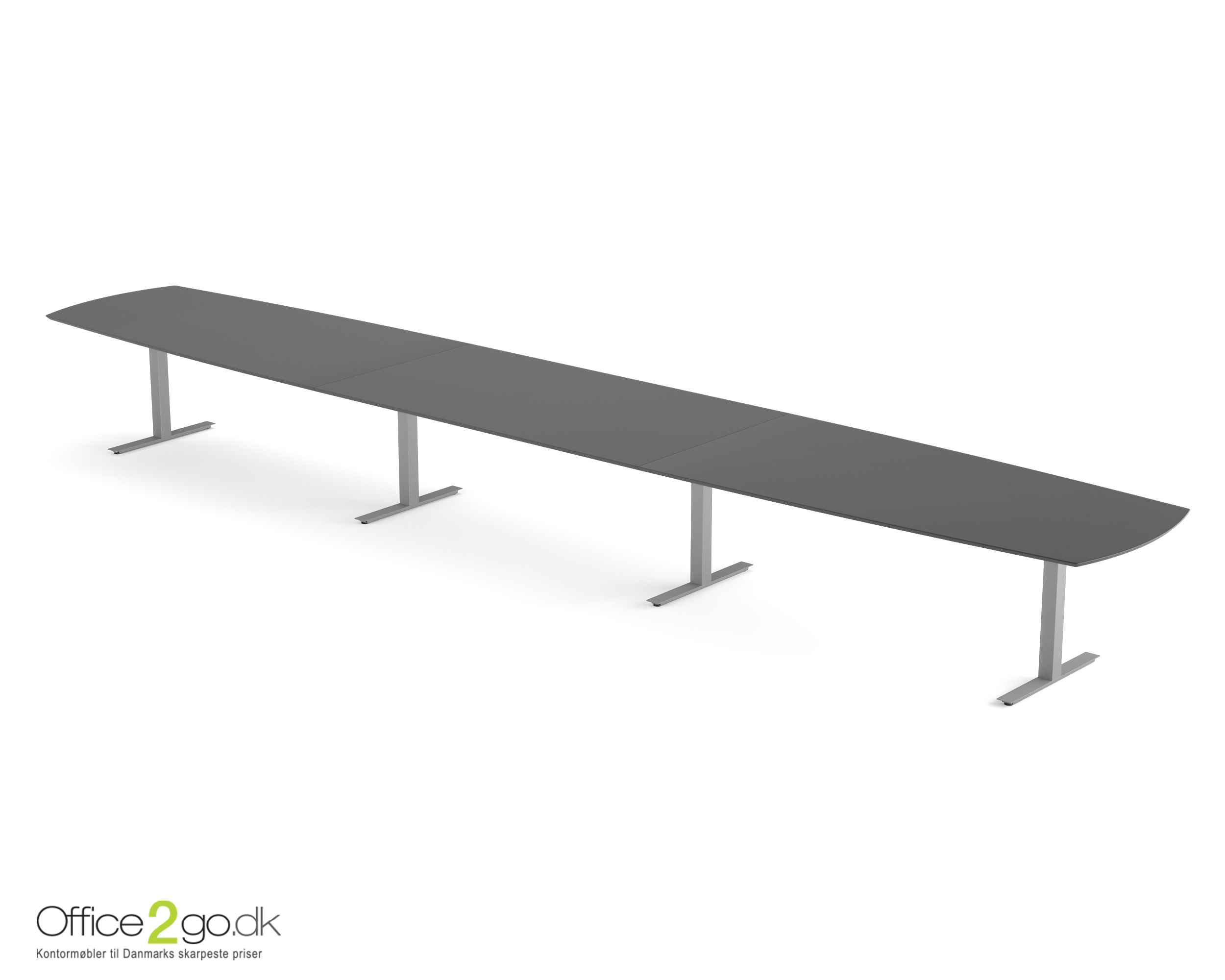 Square mødebord (tøndeformet bordplade) - 640 cm - Gråt