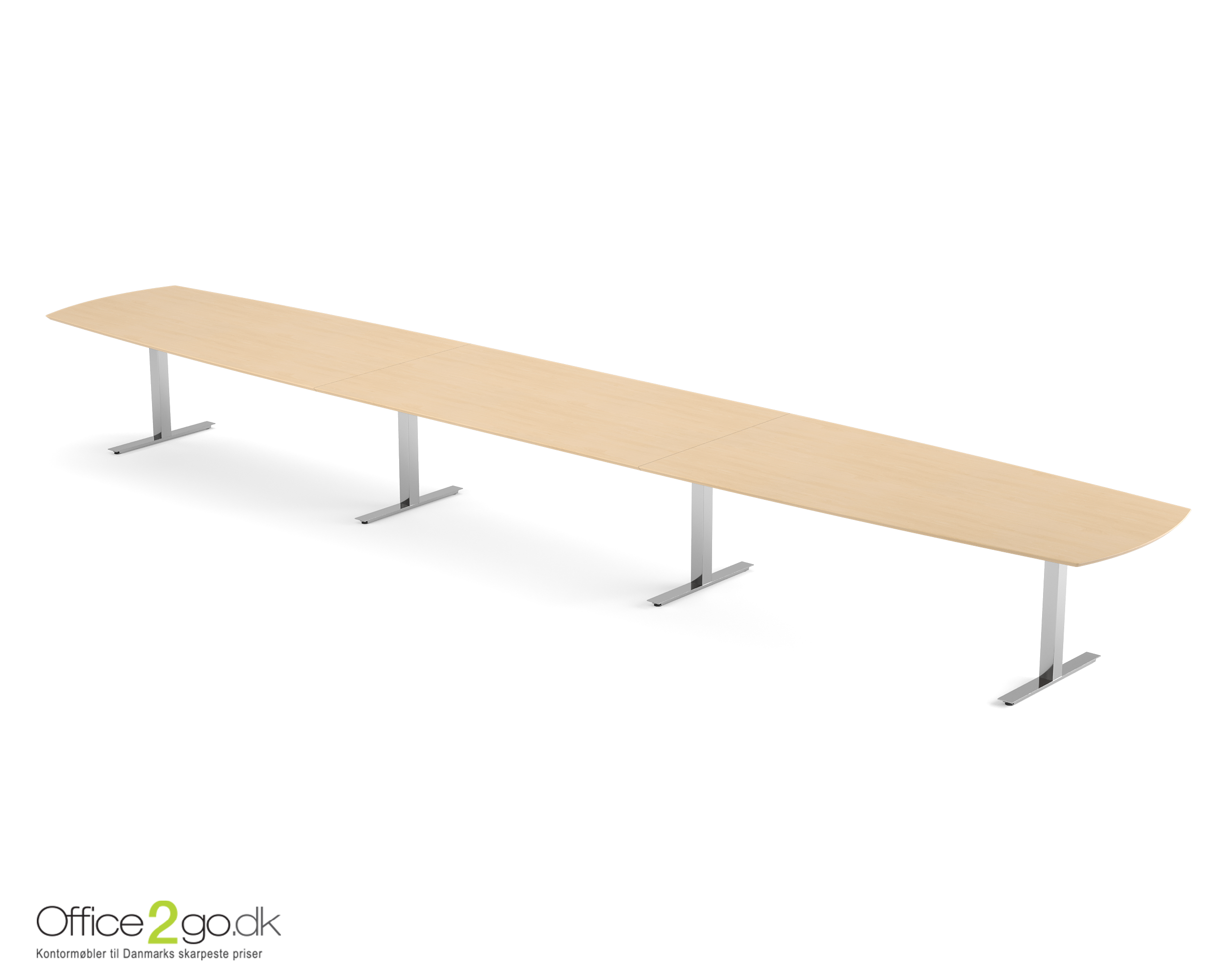 Square mødebord (tøndeformet bordplade) - 640 cm - Krom