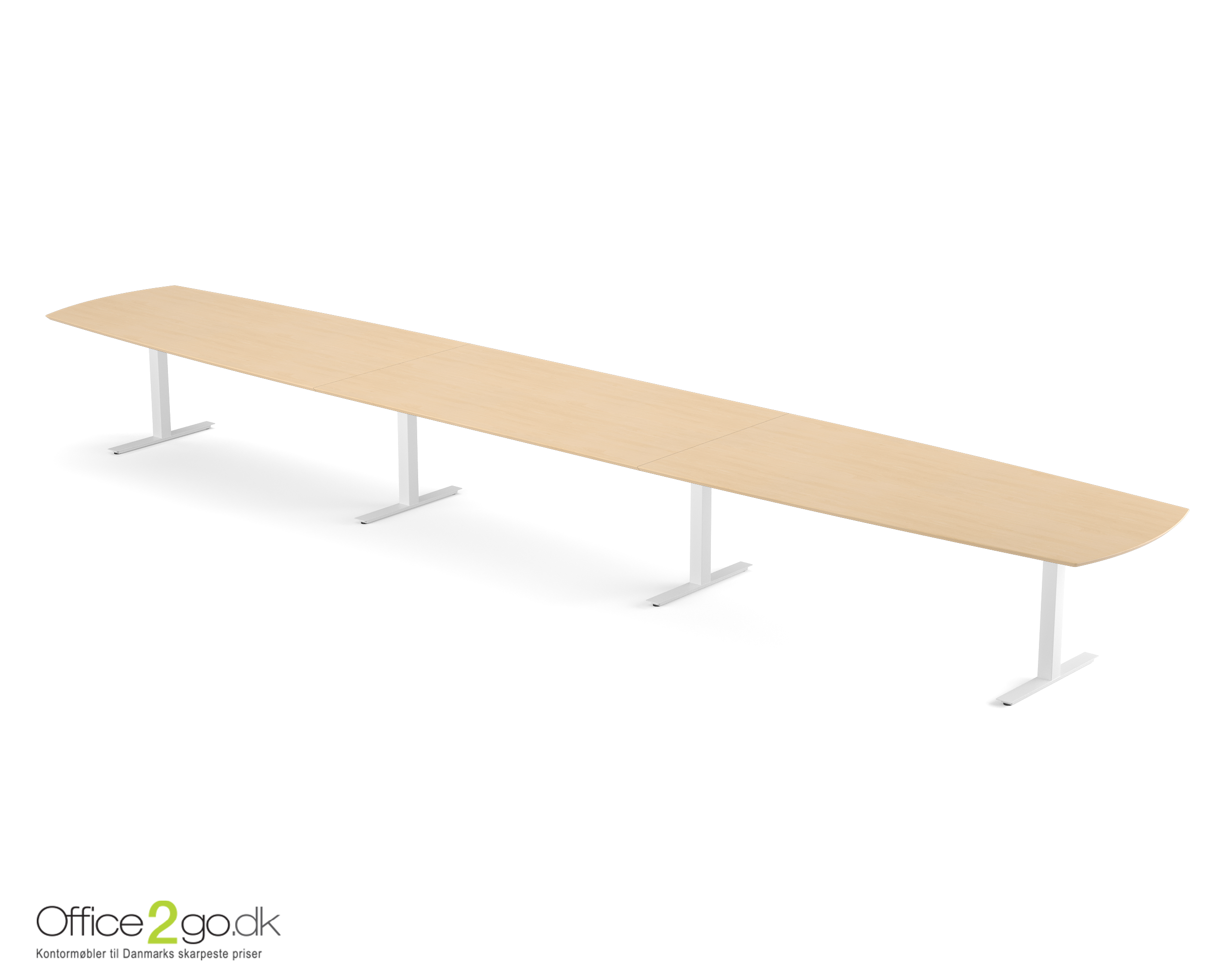 Square mødebord (tøndeformet bordplade) - 640 cm - Hvidt