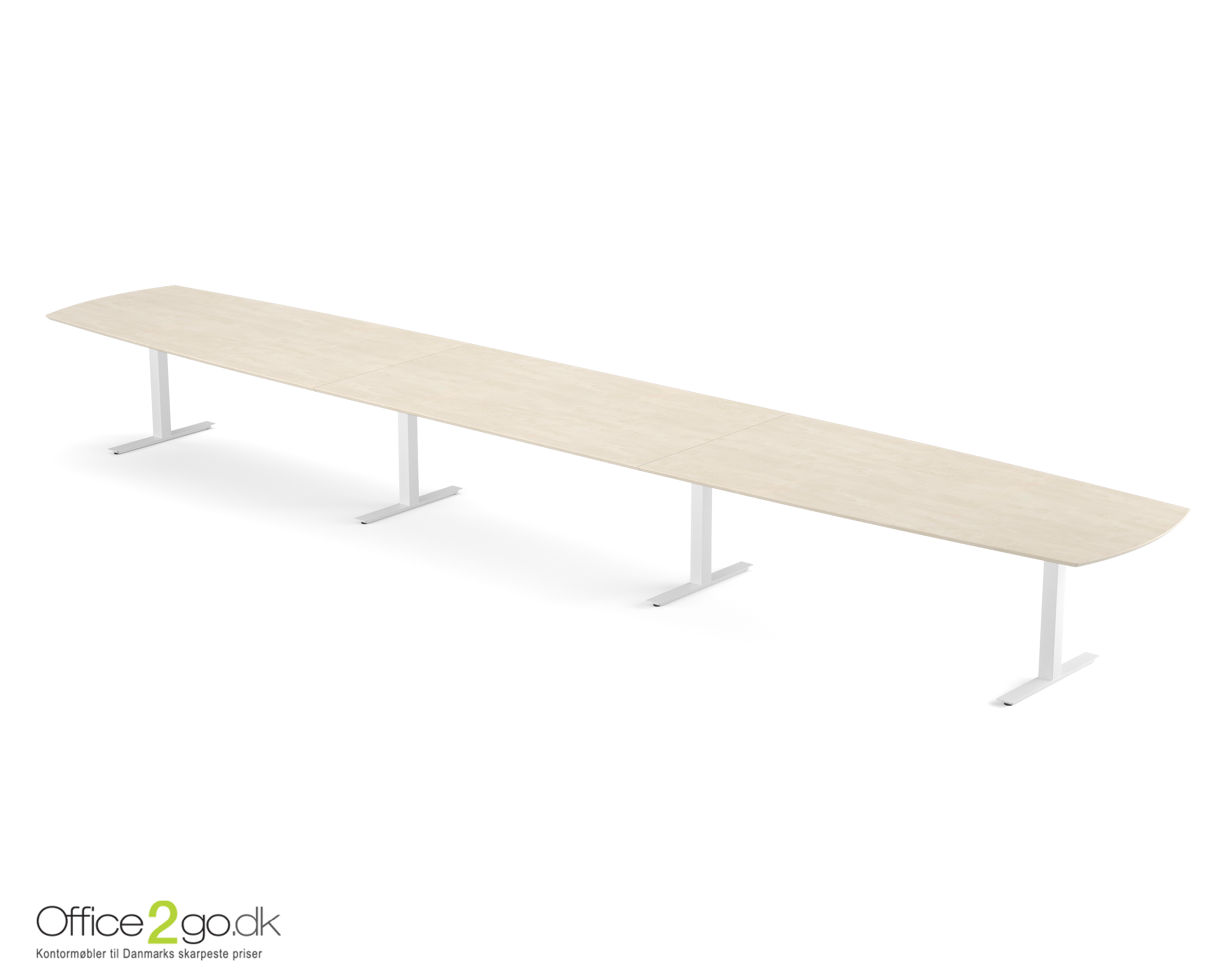 Square mødebord (tøndeformet bordplade) - 640 cm - Hvidt