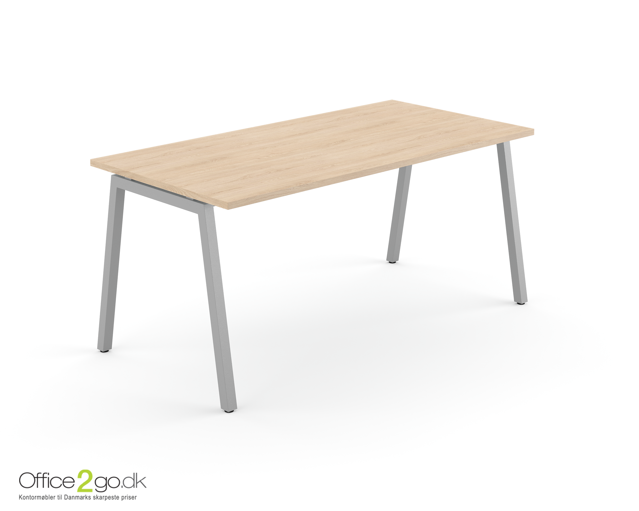 Nova skrivebord - trapez ben i metal - 160*70 cm - Lys grå