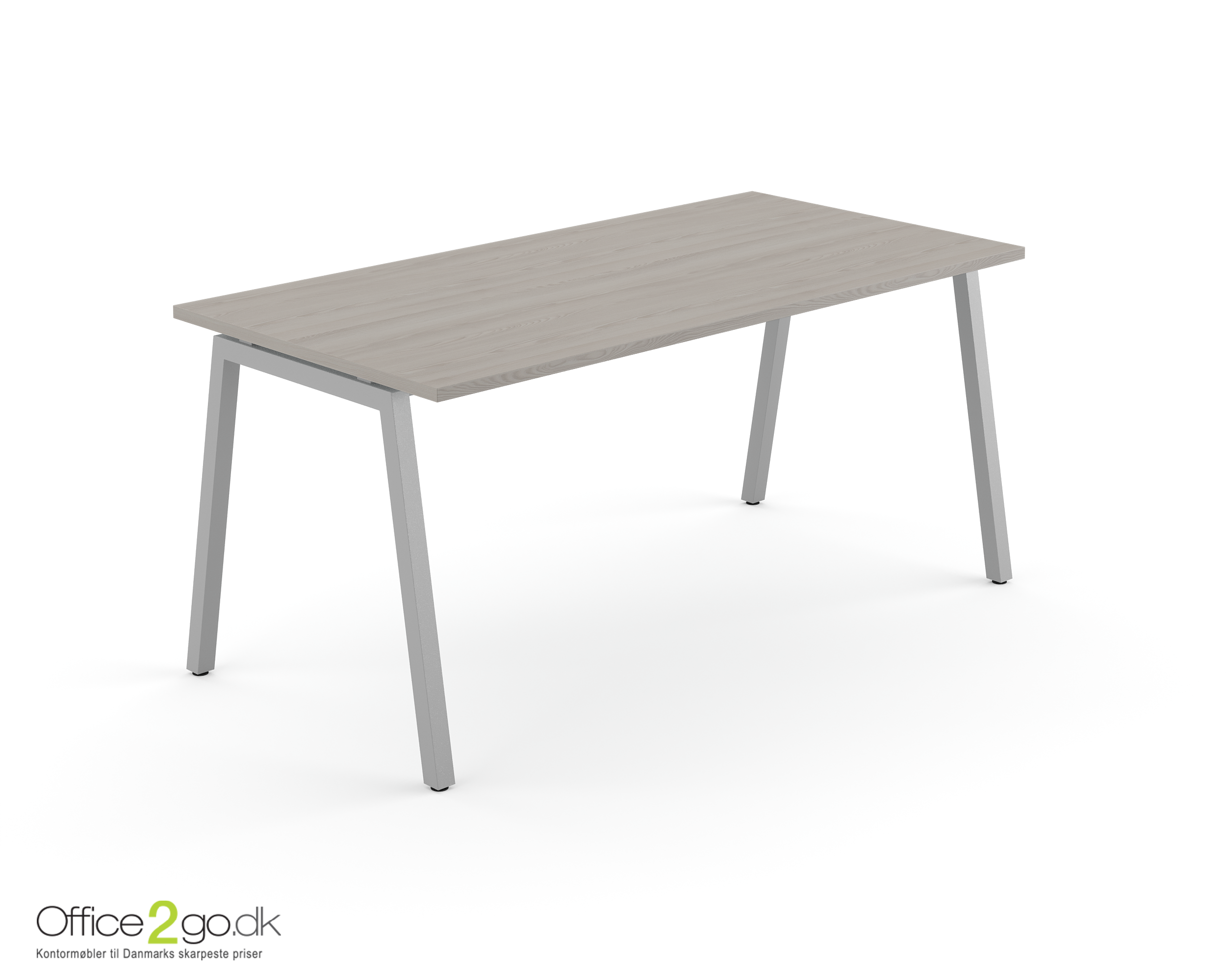 Nova skrivebord - trapez ben i metal - 160*70 cm - Lys grå