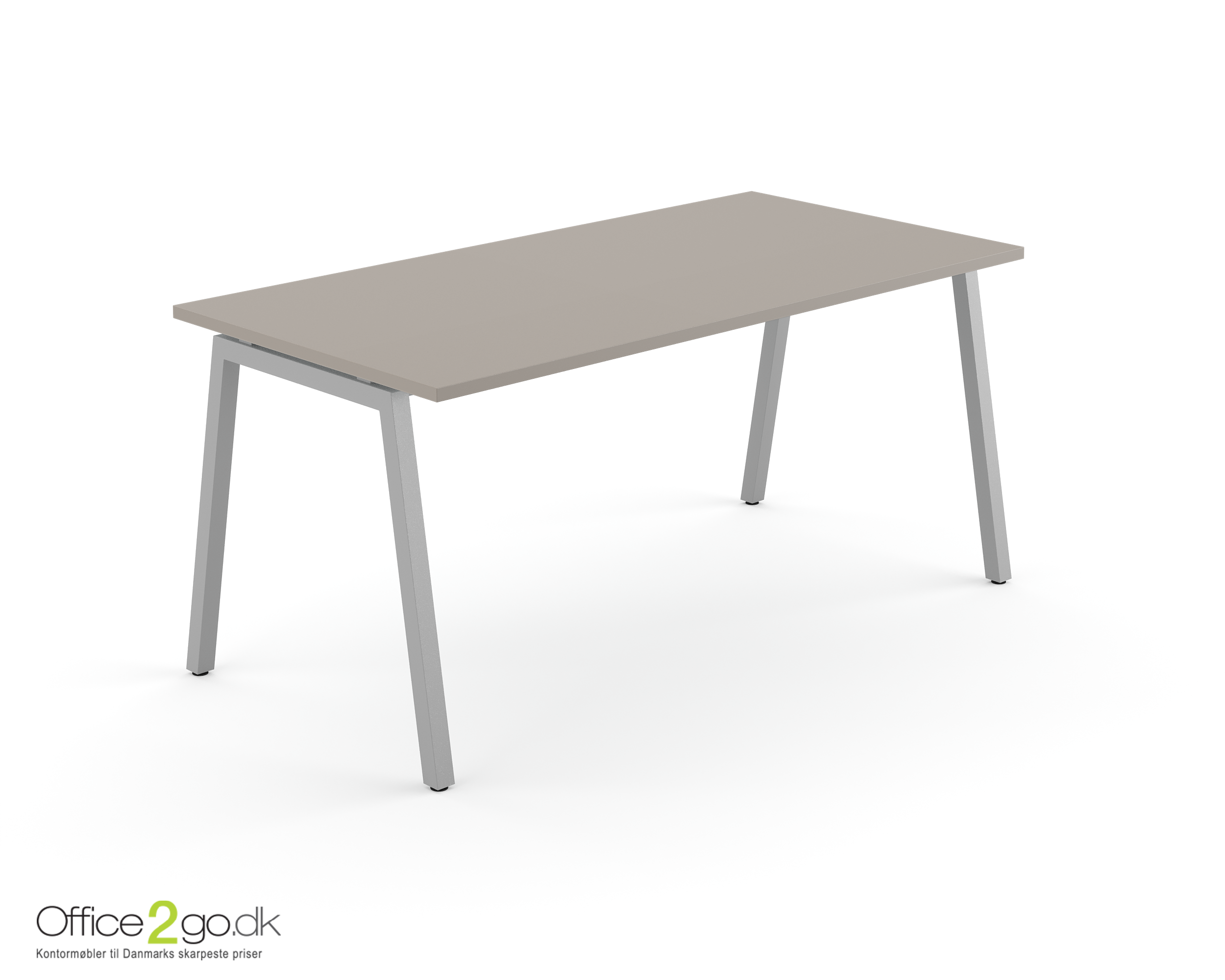 Nova skrivebord - trapez ben i metal - 160*70 cm - Lys grå