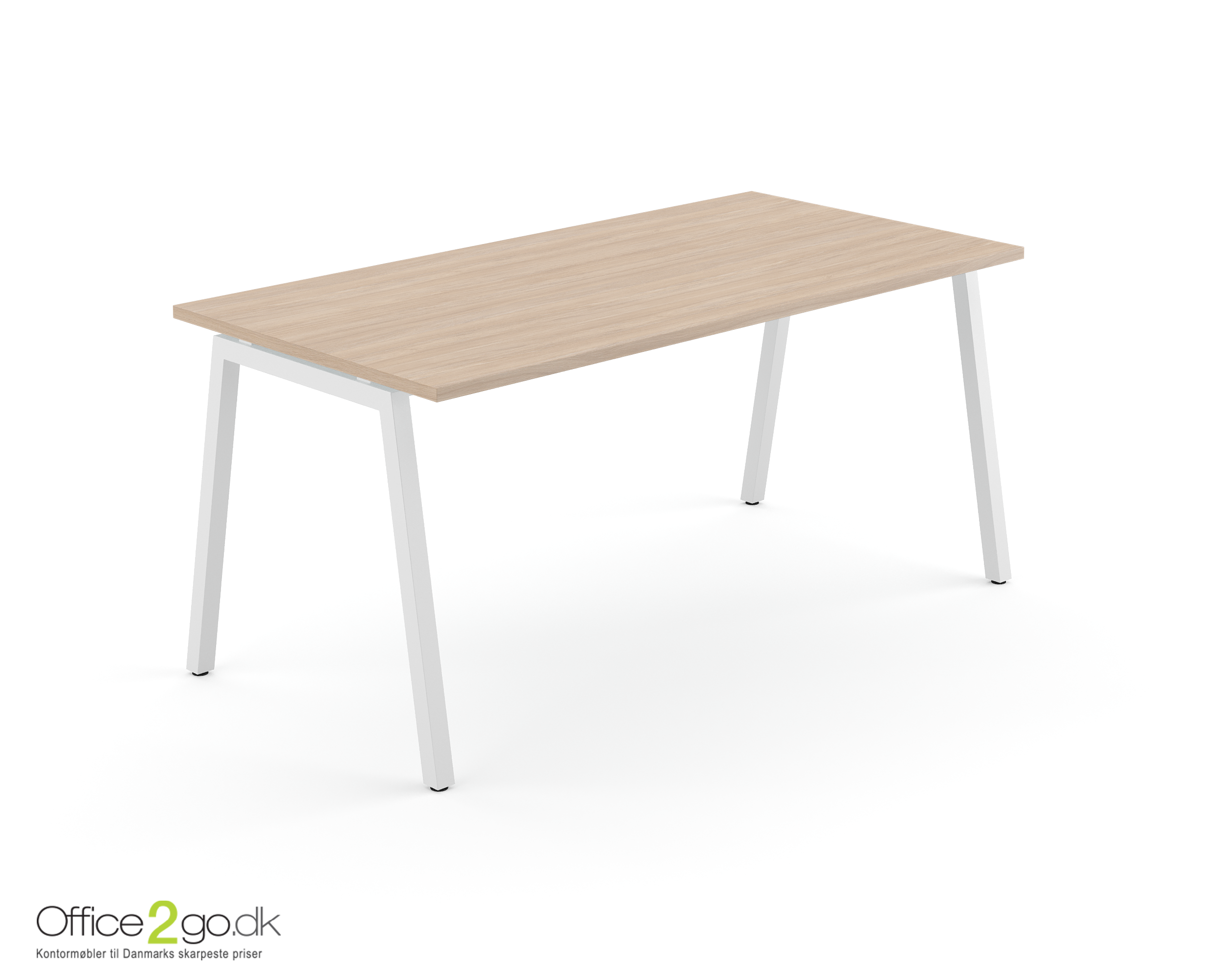 Nova skrivebord - trapez ben i metal - 160*70 cm - Hvid