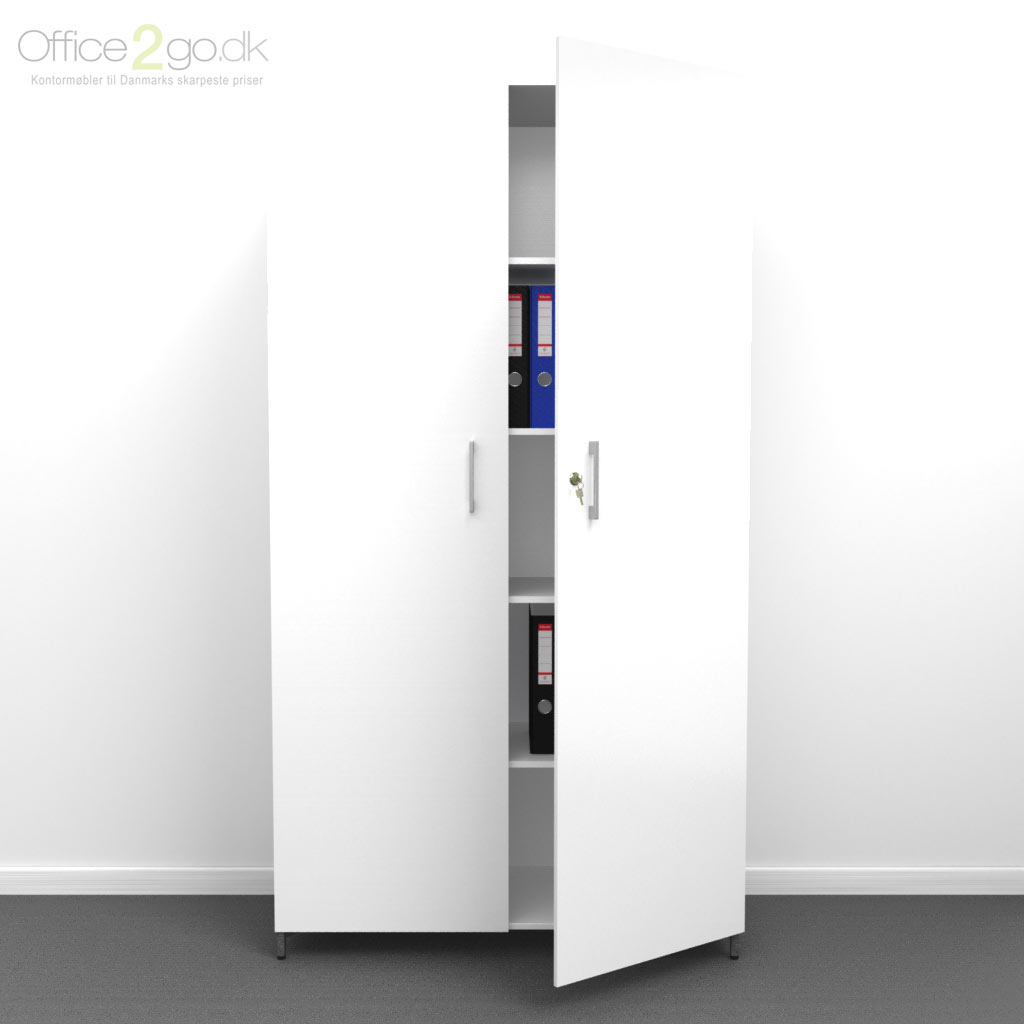 5 rum - låger - 100 cm - Hvid - ben Choice - 5 rums reol med låger - 100 cm bred