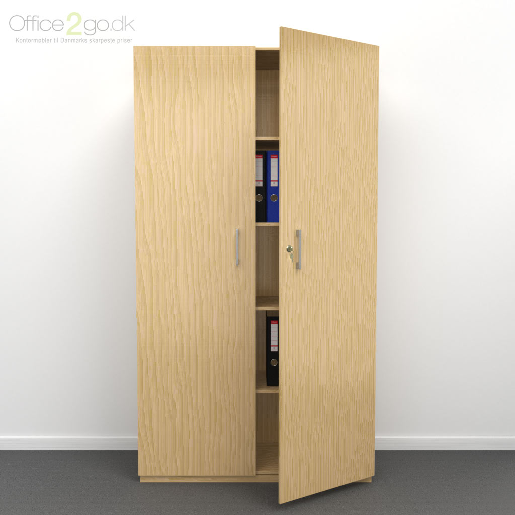 5 rum - låger - 100 cm - Lystned eg - sokkel Choice - 5 rums reol med låger - 100 cm bred