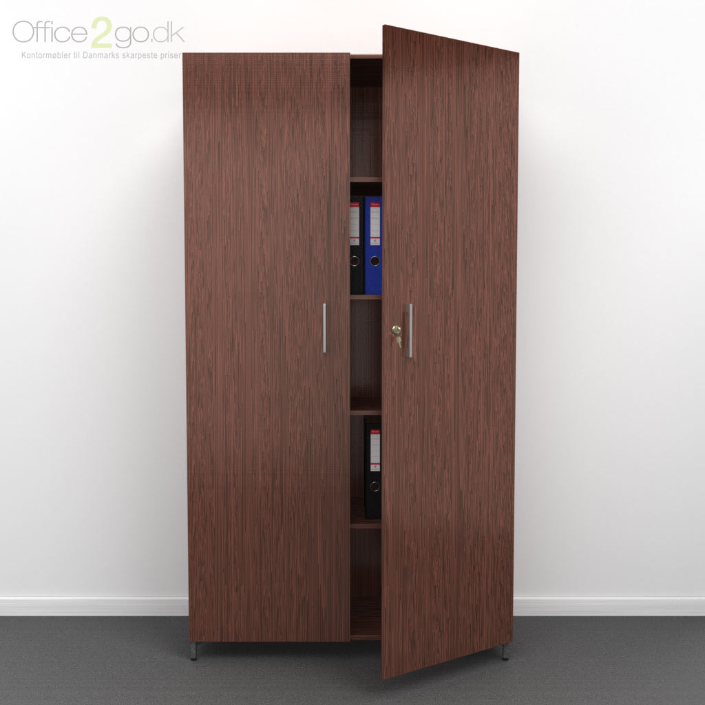 5 rum - låger - 100 cm - Valnød - ben Choice - 5 rums reol med låger - 100 cm bred