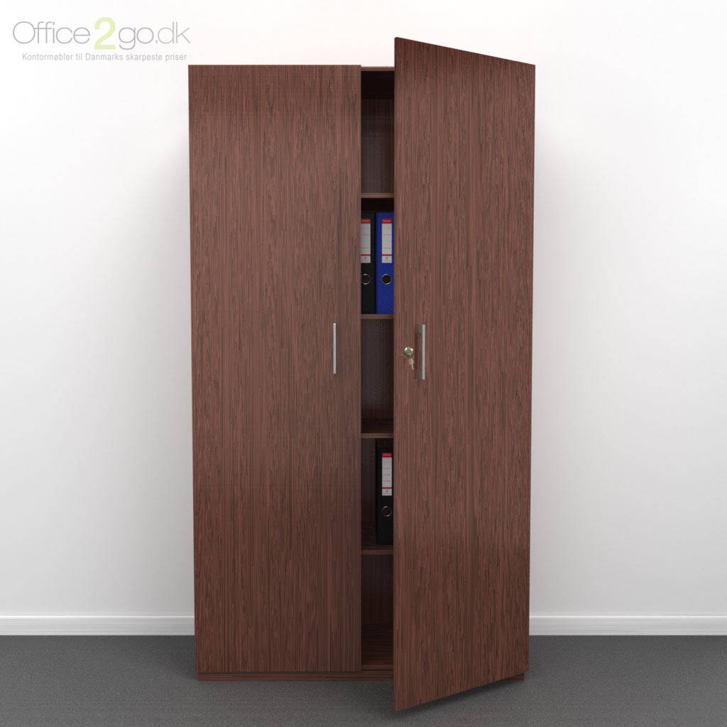 5 rum - låger - 100 cm - Valnød - sokkel Choice - 5 rums reol med låger - 100 cm bred