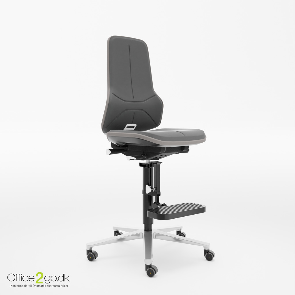 Bimos Neon 3 Laboratoriestol - Poleret aluminium