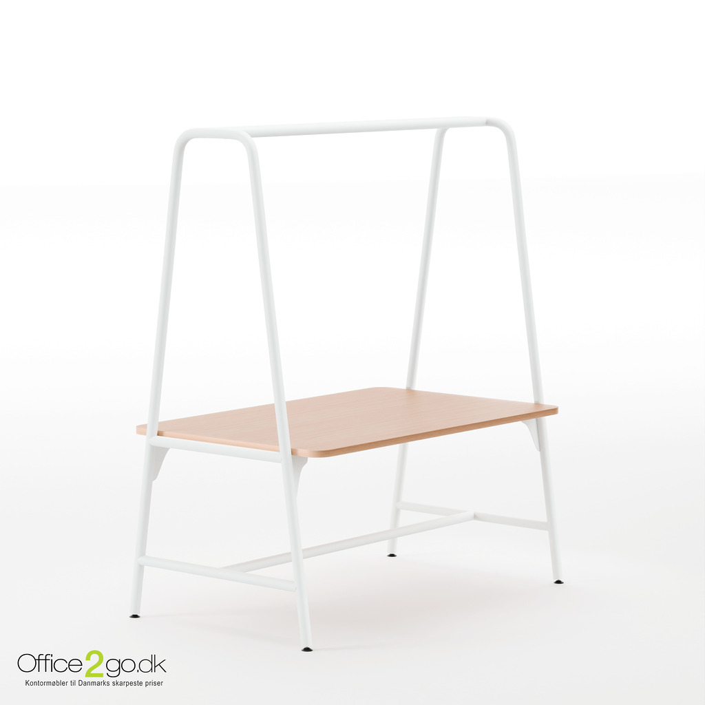 Round multifunktions mødebord - 188*100 cm - Hvidt