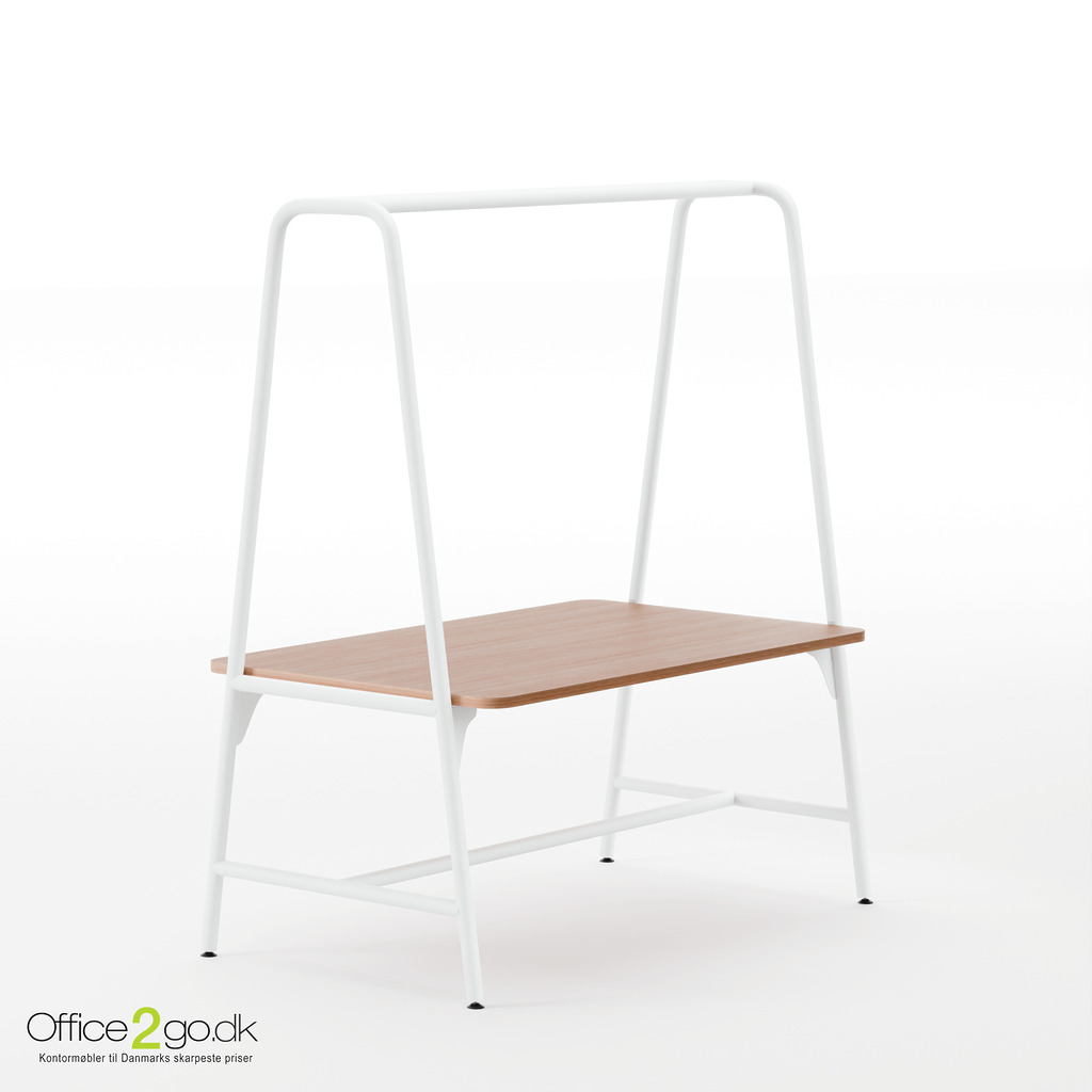 Round multifunktions mødebord - 188*100 cm - Hvidt