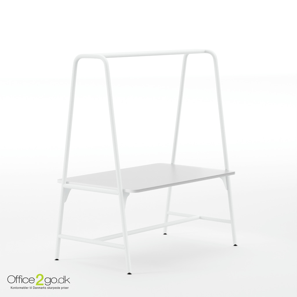 Round multifunktions mødebord - 188*100 cm - Hvidt