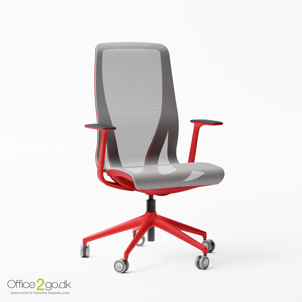 D-chair kontorstol - Rød