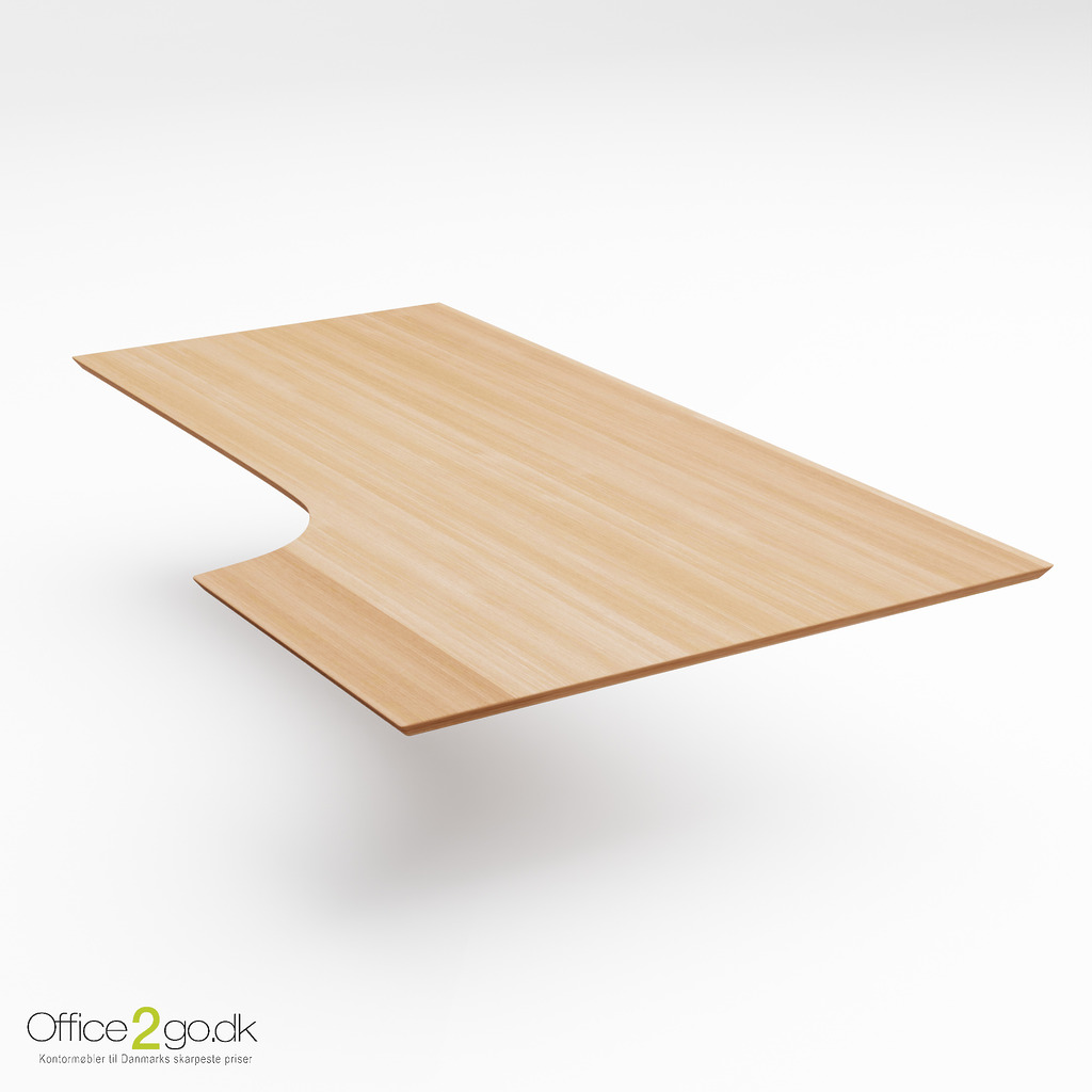 Finer skrivebordsplade - 200*110/80*60 cm højre