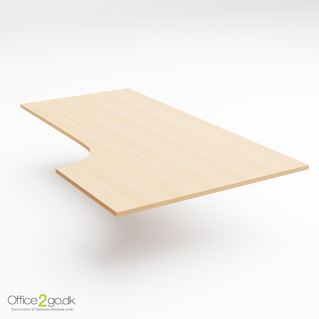 Finer skrivebordsplade - 200*110/80*60 cm højre