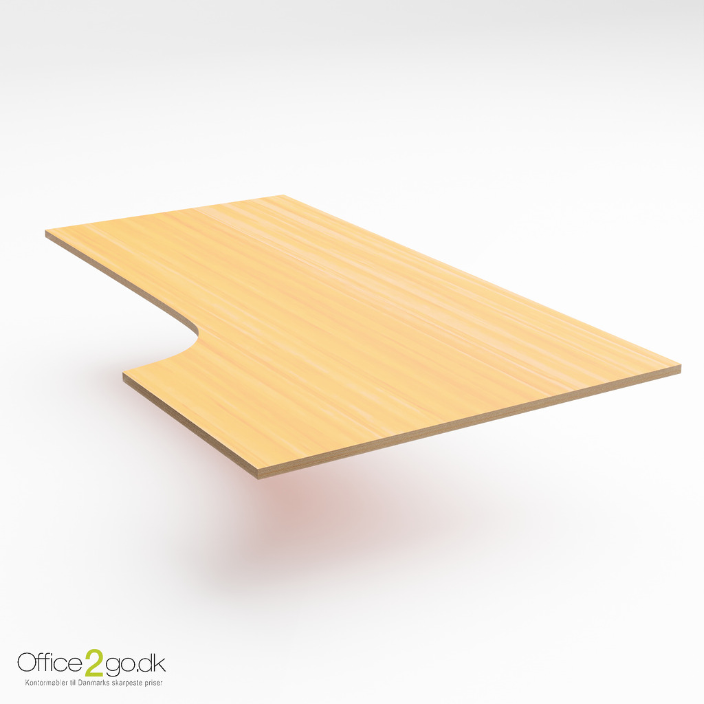 Finer skrivebordsplade - 200*110/80*60 cm højre