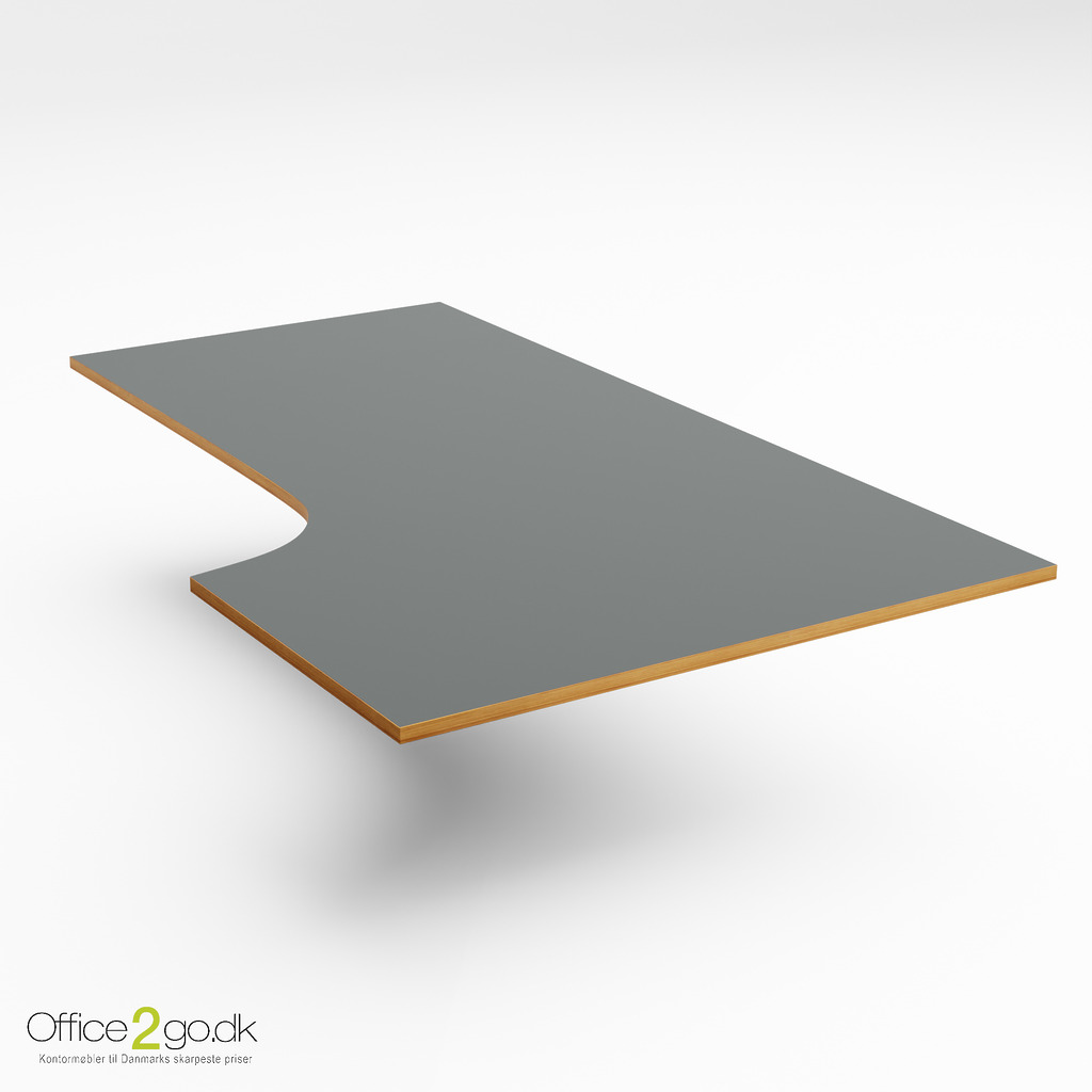 Laminat skrivebordsplade - 180*110/80*60 cm højre
