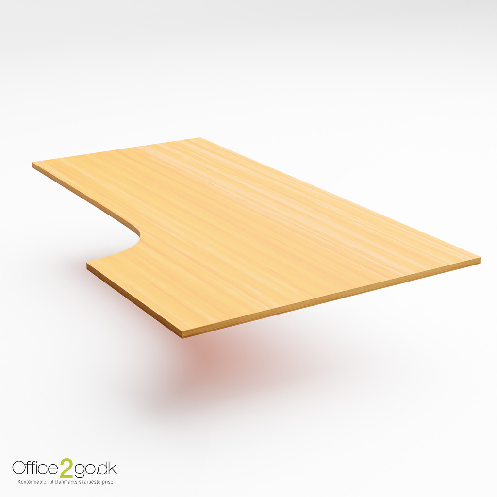 Finer skrivebordsplade - 200*110/80*60 cm højre