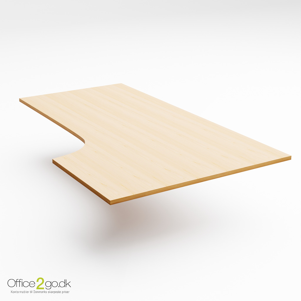 Finer skrivebordsplade - 200*110/80*60 cm højre