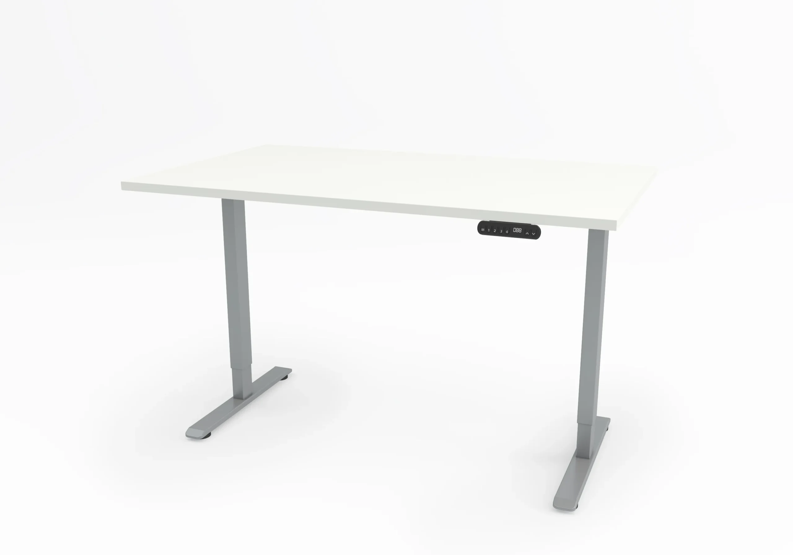 Basic hævesænkebord – med gråt stel