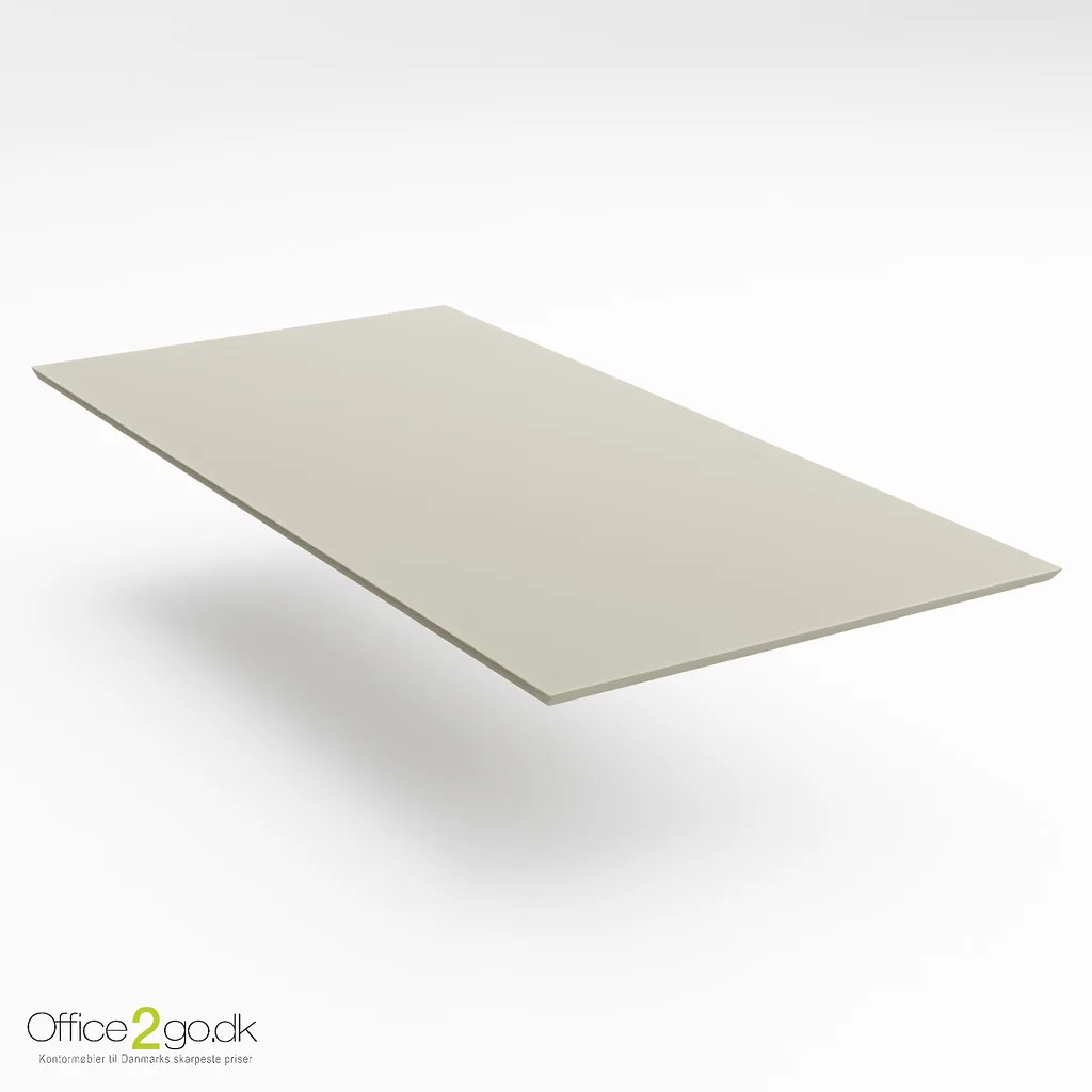 Linoleum skrivebordsplade 160*80 Sand grå med kabel gennemføring